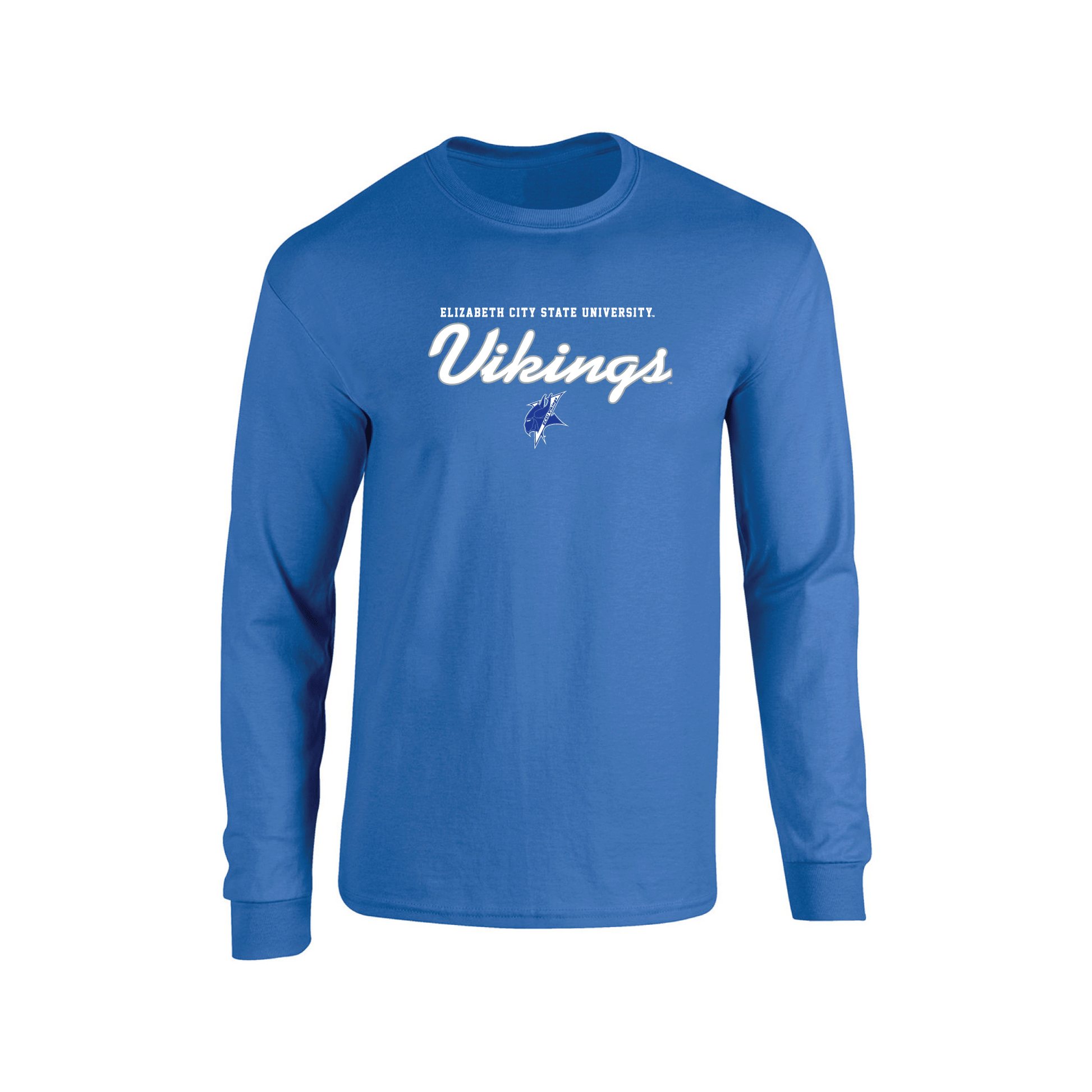 Elizabeth City State University Vikings Machine Script Adult Long Sleeve T-Shirt