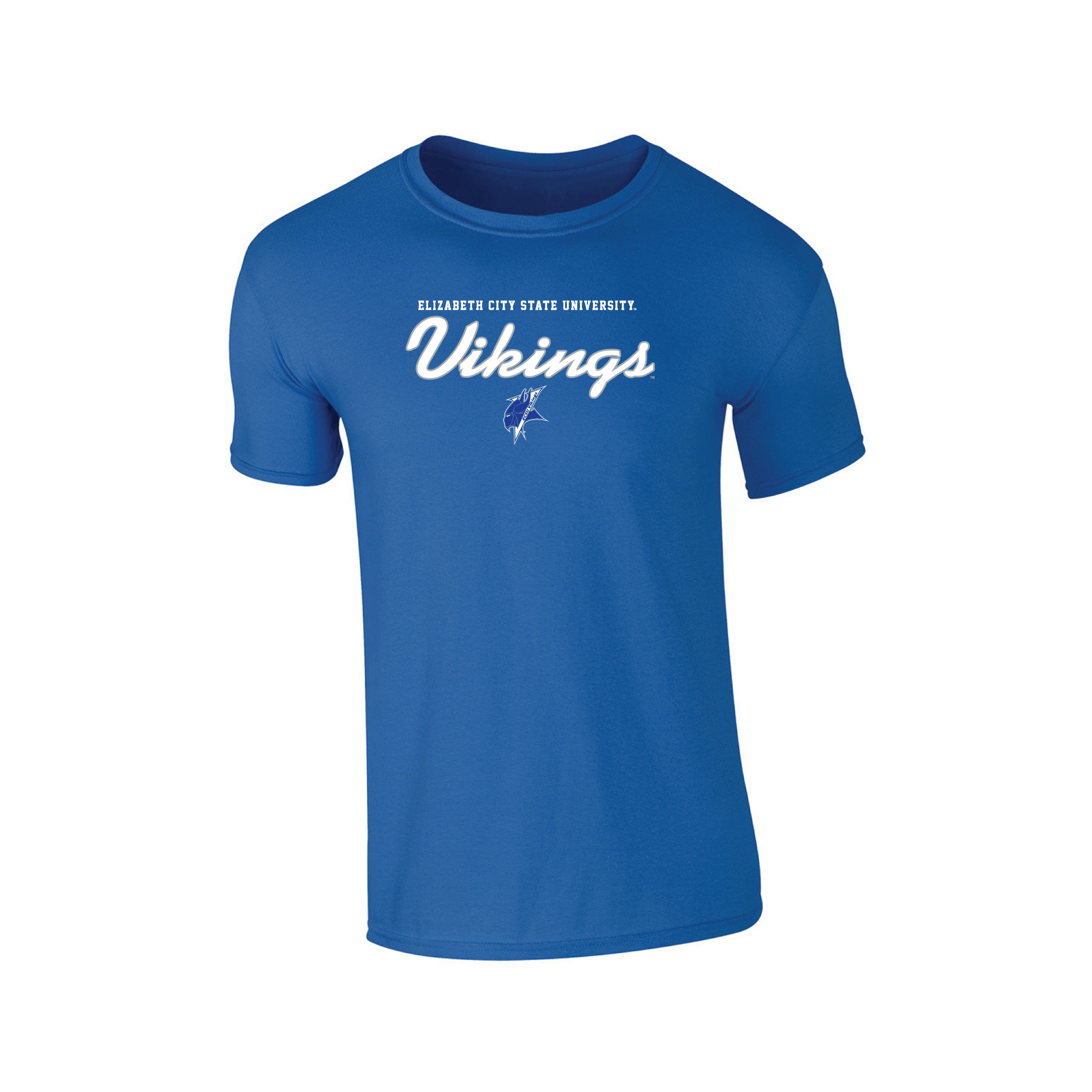 Elizabeth City State University Vikings Machine Script Adult T-Shirt