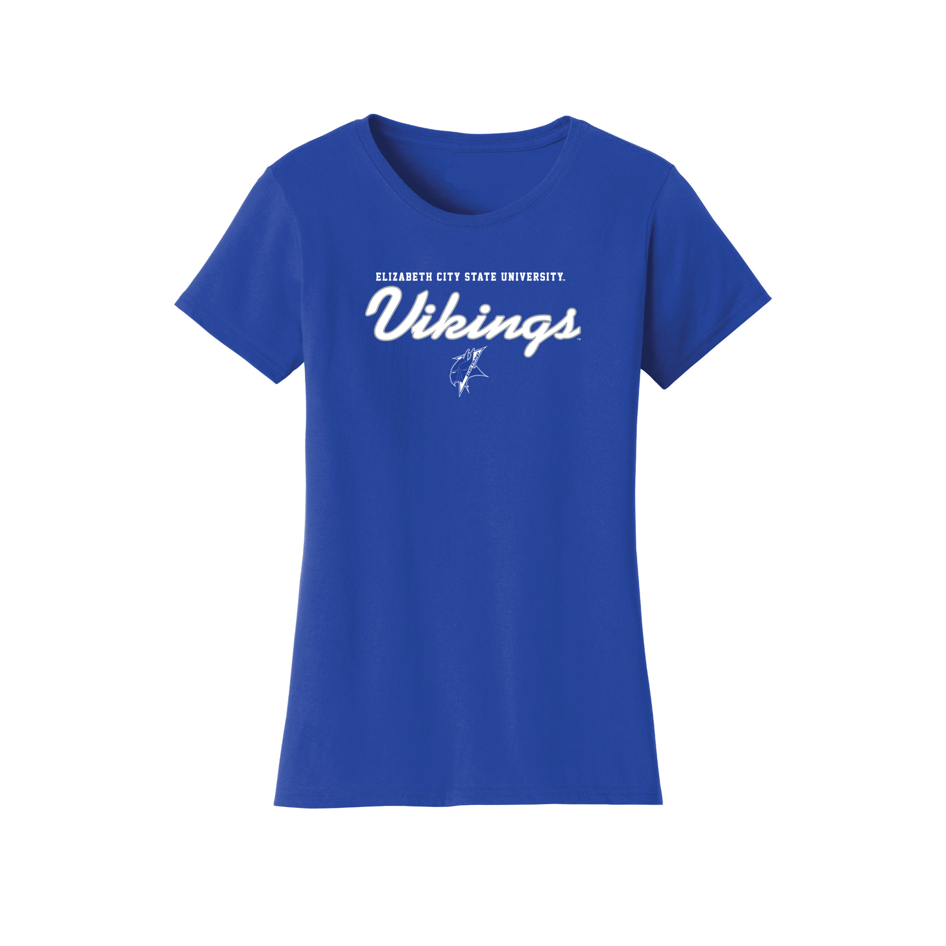 Elizabeth City State University Vikings Machine Script Womens T-Shirt
