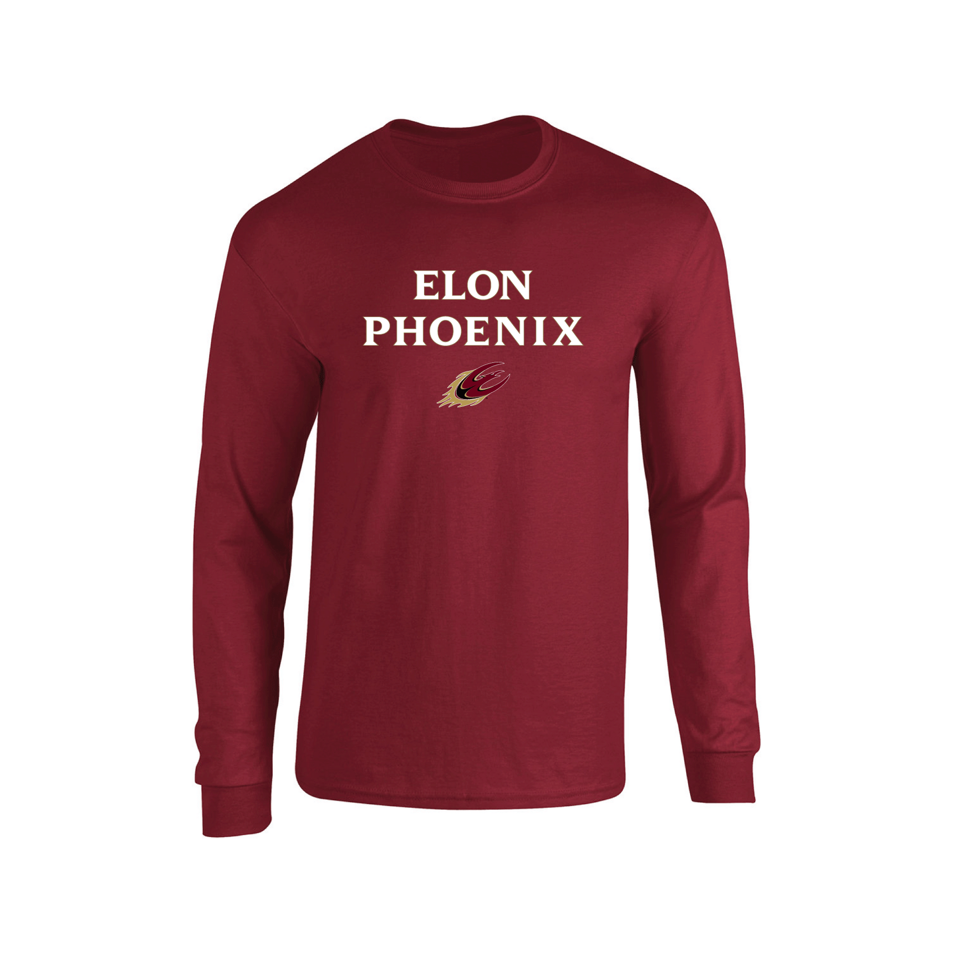 Elon University Phoenix Jumbo Arch Adult Long Sleeve T-Shirt
