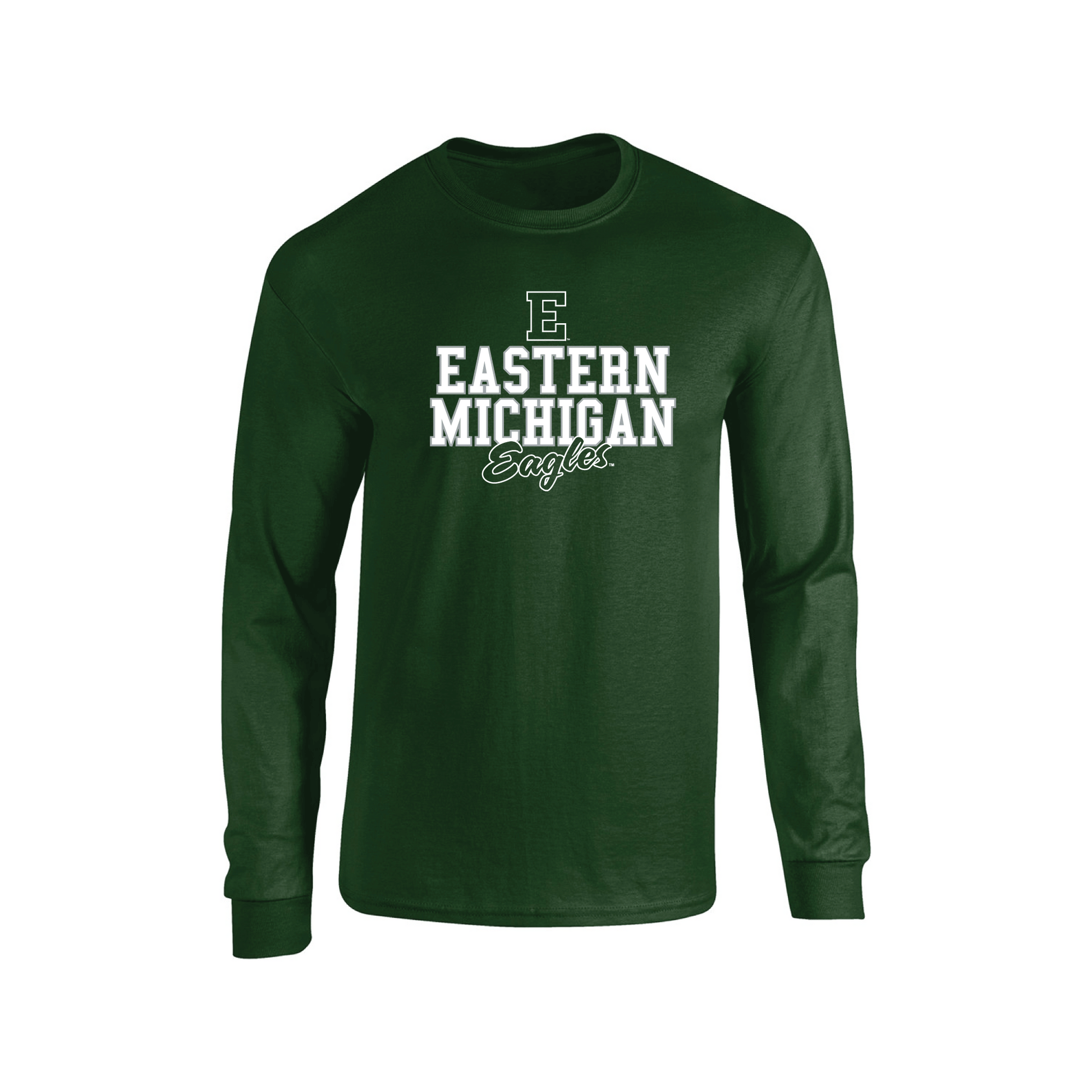 Eastern Michigan University Eagles Campus Script Adult Long Sleeve T-Shirt