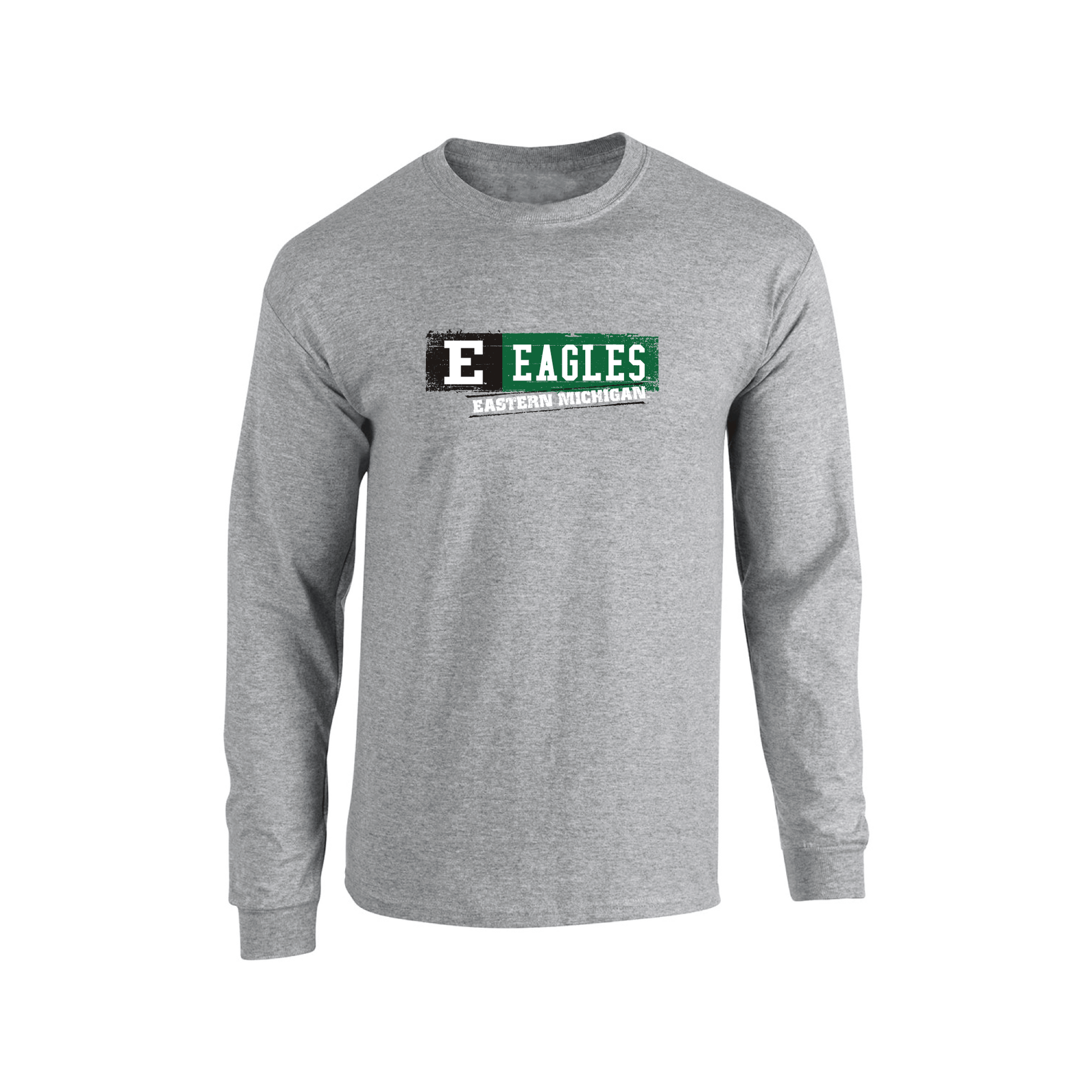 Eastern Michigan University Eagles Sticker Adult Long Sleeve T-Shirt