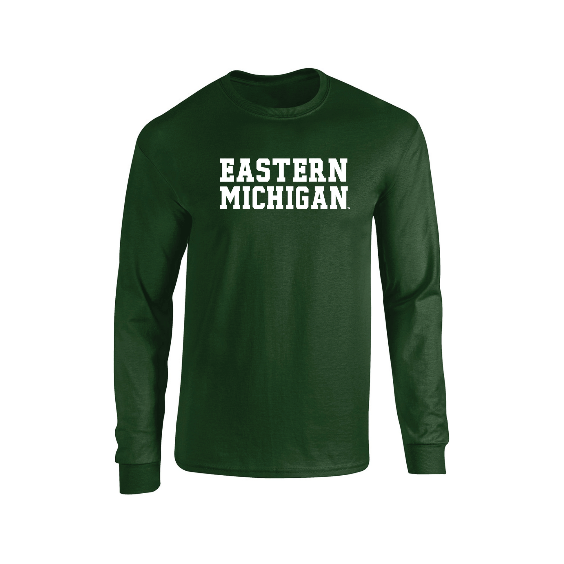 Eastern Michigan University Eagles Block Adult Long Sleeve T-Shirt