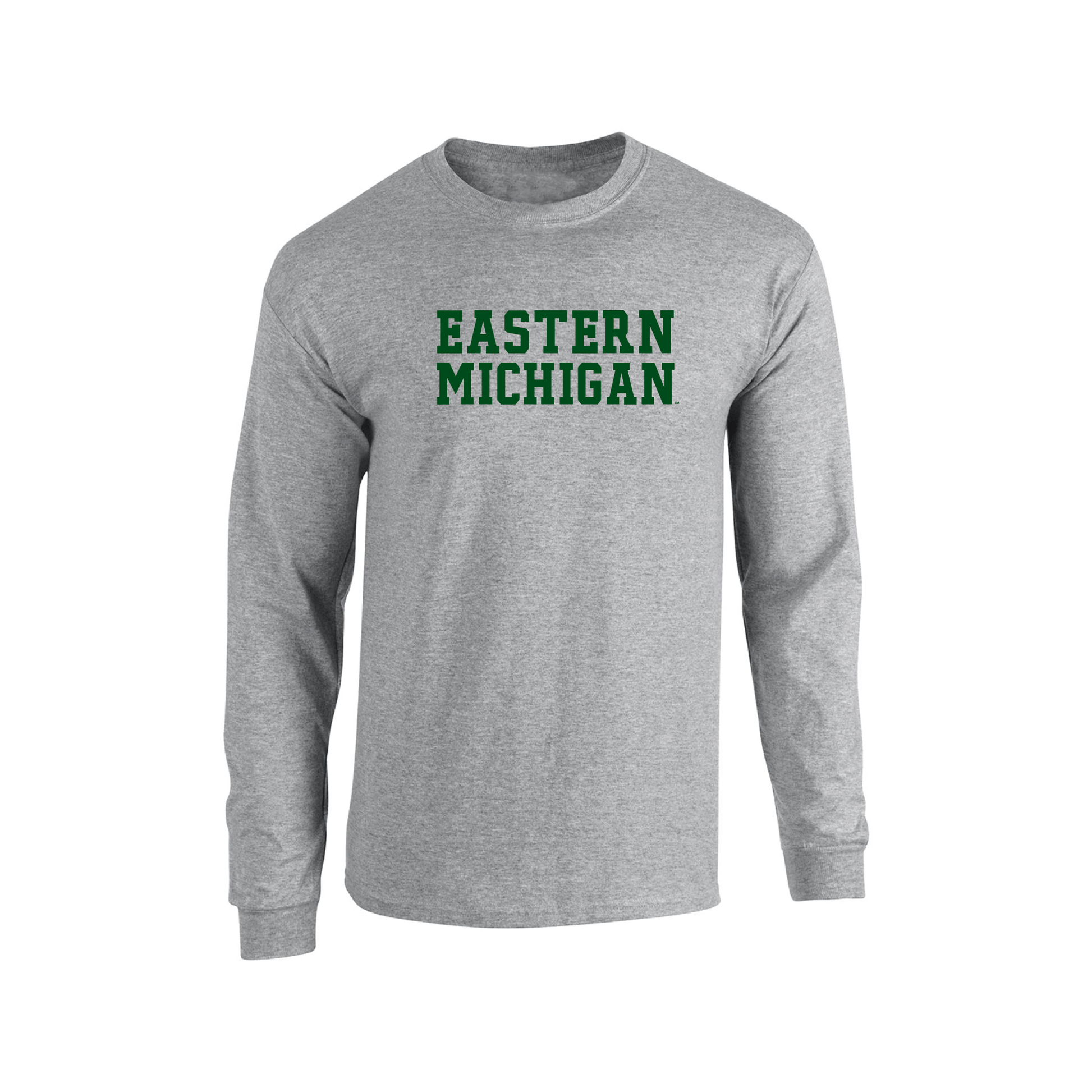 Eastern Michigan University Eagles Block Adult Long Sleeve T-Shirt
