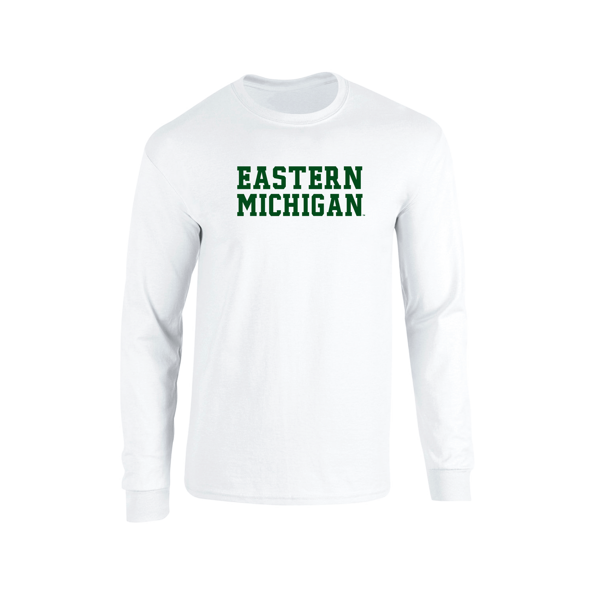 Eastern Michigan University Eagles Block Adult Long Sleeve T-Shirt