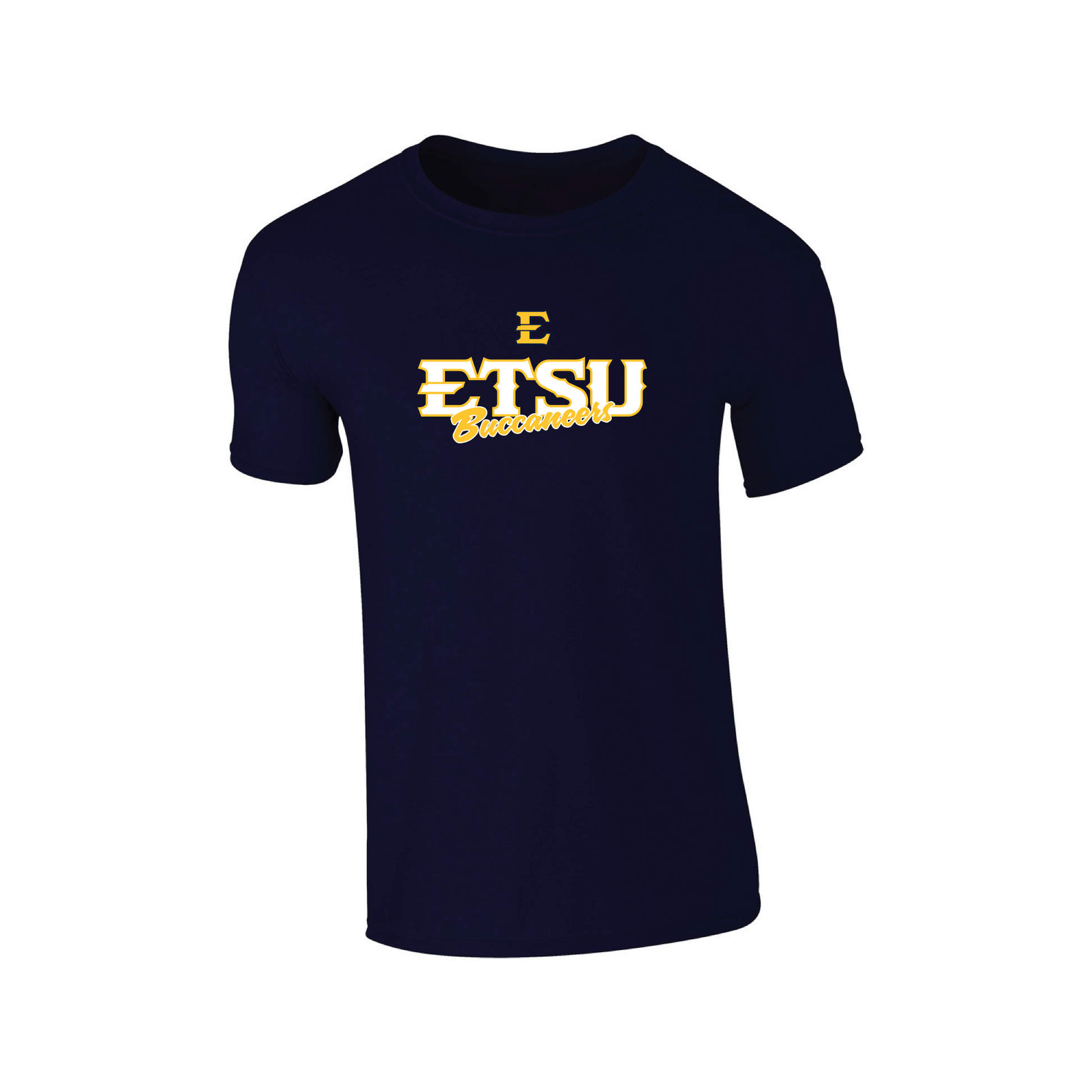 East Tennessee State University Buccaneers Campus Script T-shirt Unisex Cotton