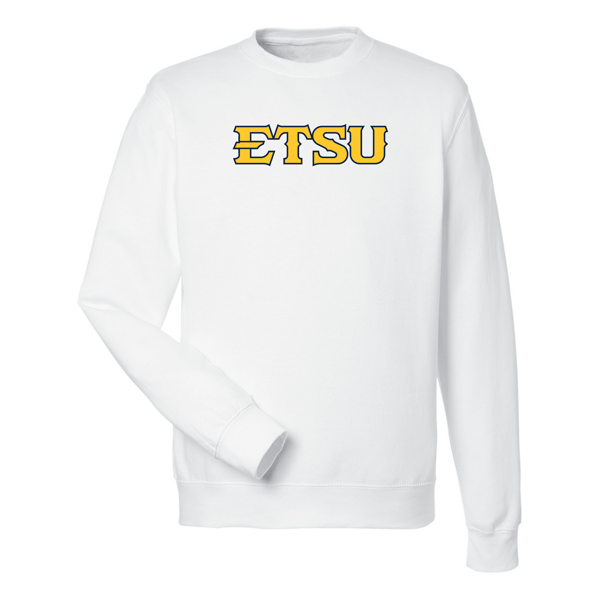 East Tennessee State University Buccaneers Block Crewneck Sweatshirt Fleece