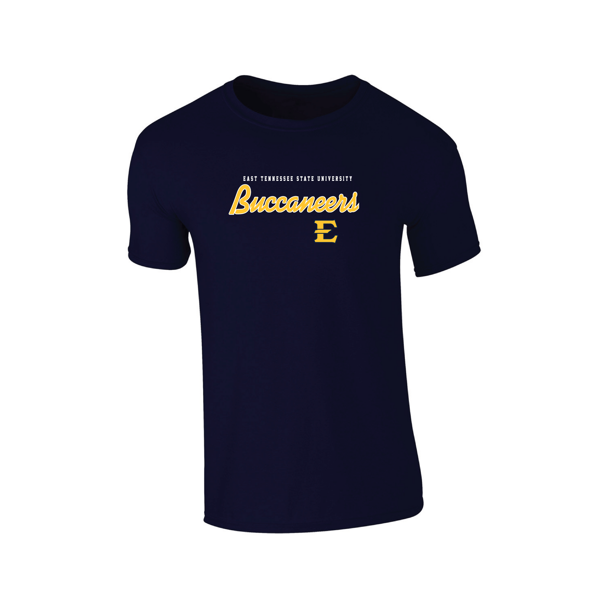East Tennessee State University Buccaneers Machine Script T-shirt Unisex Cotton