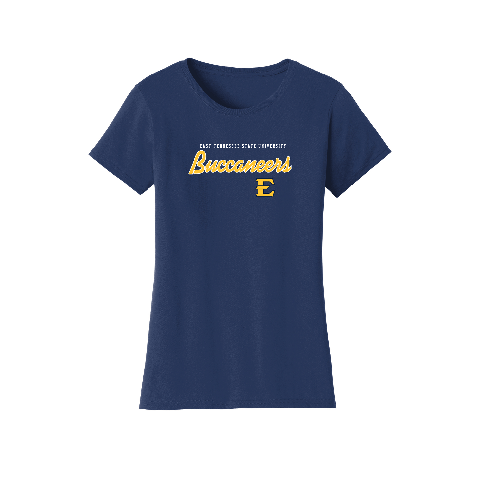 East Tennessee State University Buccaneers Machine Script Womens Relaxed T-shirt