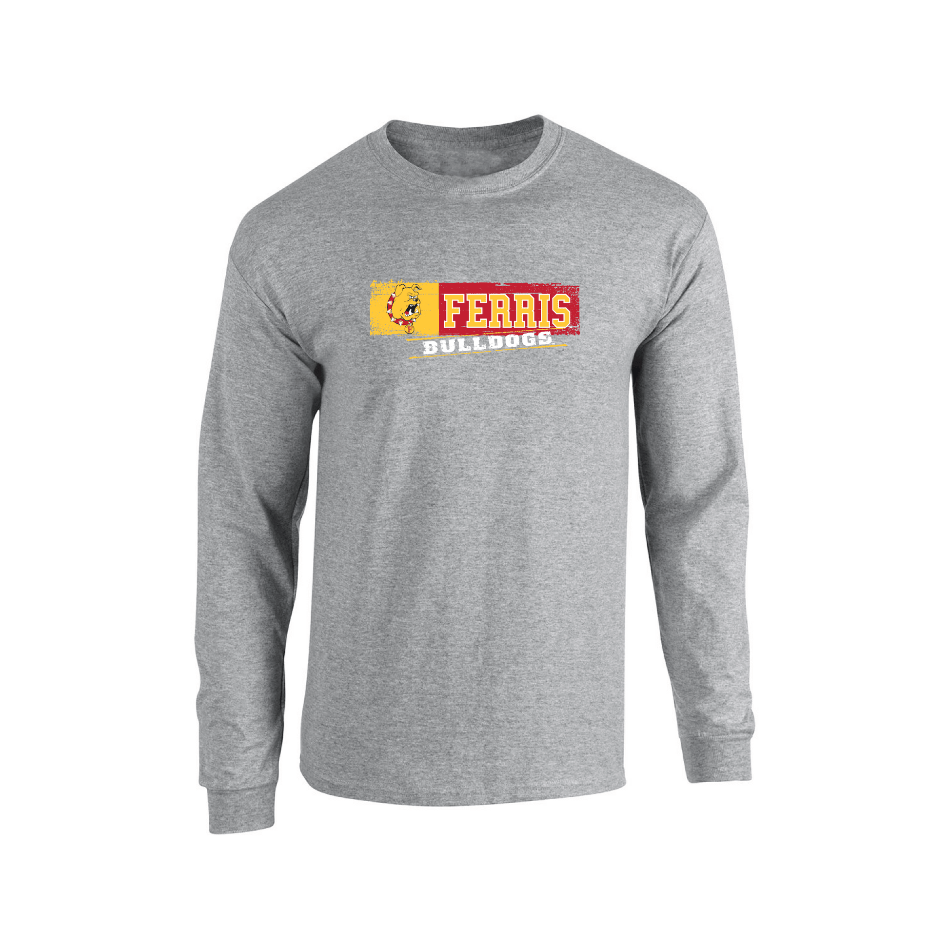 Ferris State University Bulldogs Sticker Adult Long Sleeve T-Shirt