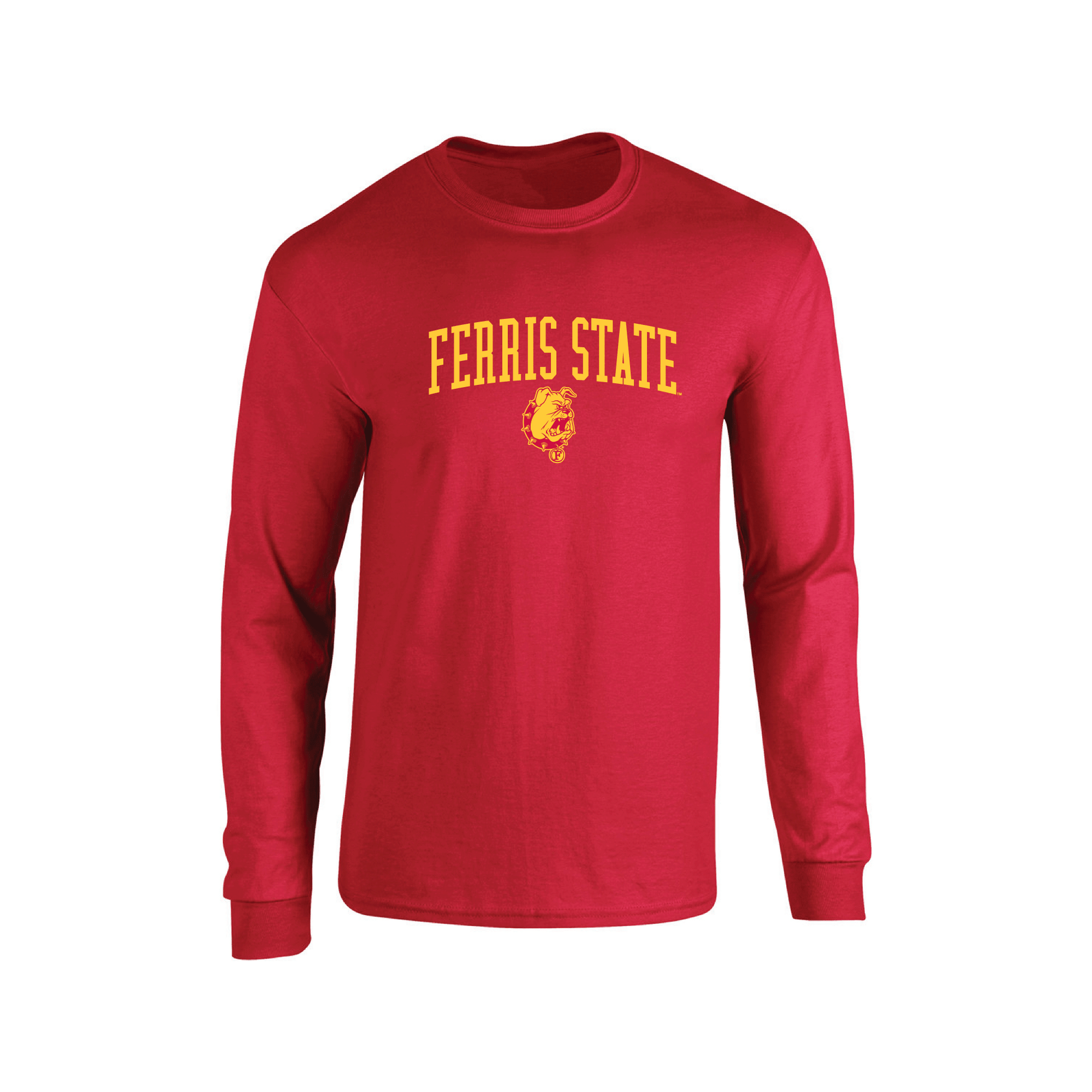 Ferris State University Bulldogs Jumbo Arch Adult Long Sleeve T-Shirt