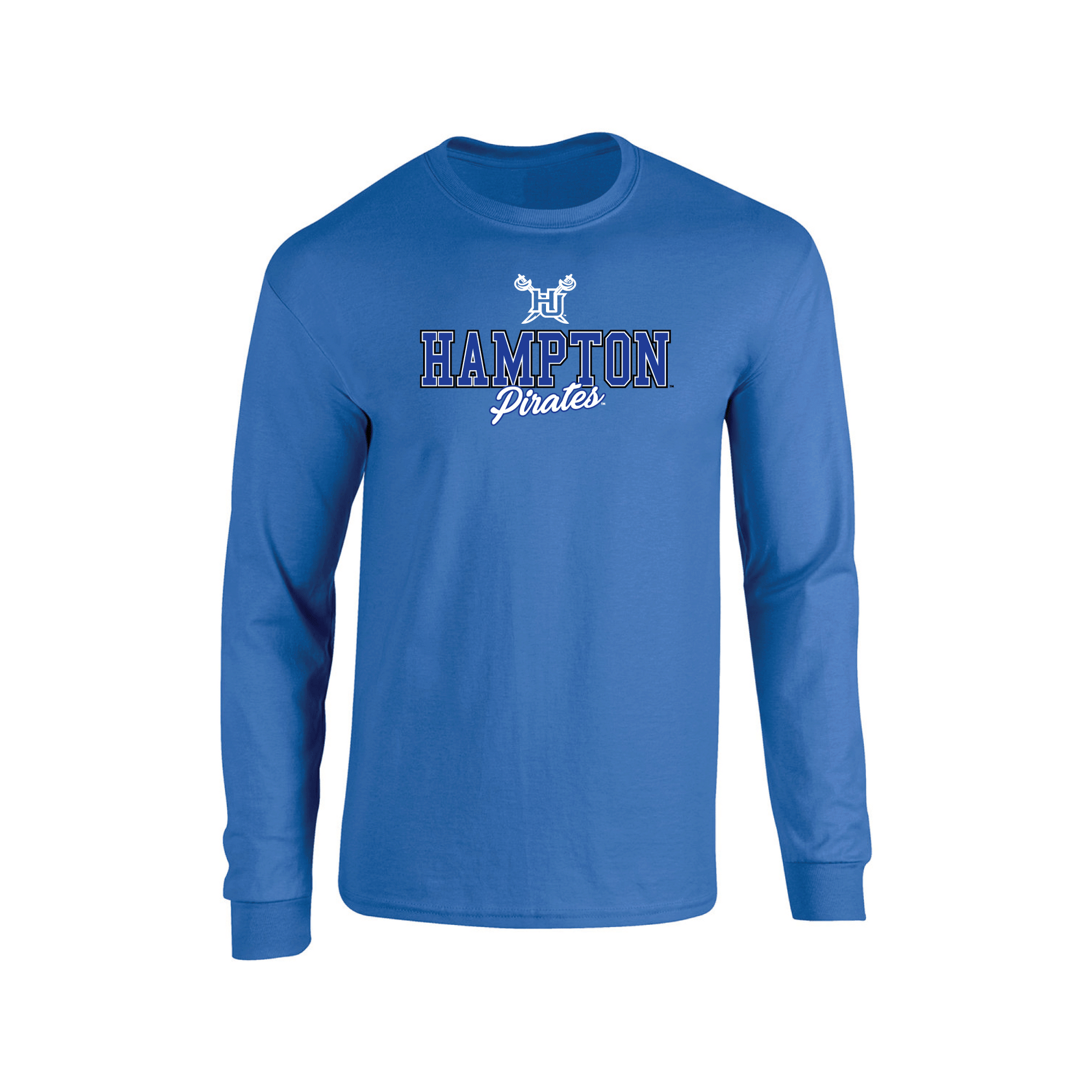 Hampton University Pirates Campus Script Adult Long Sleeve T-Shirt