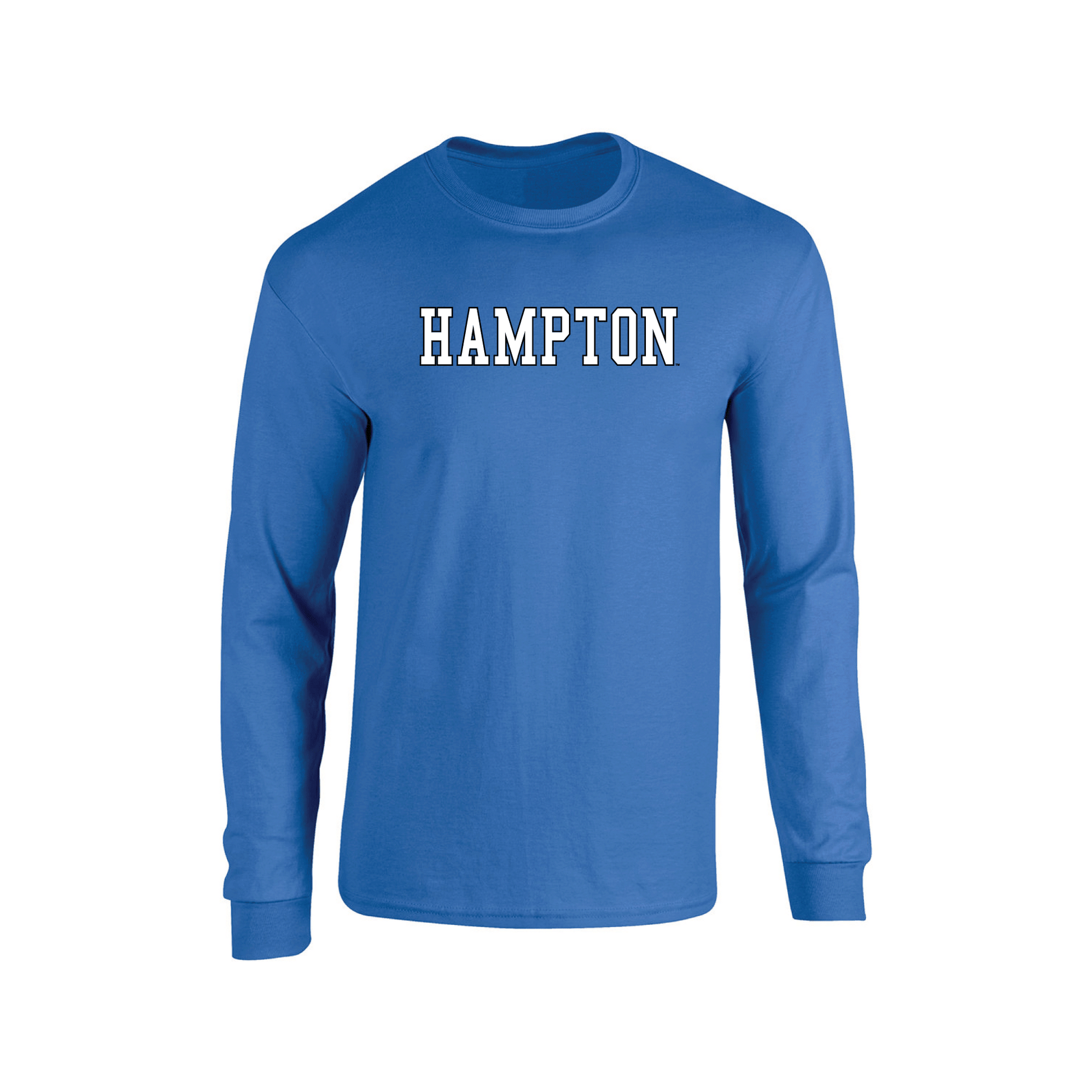 Hampton University Pirates Block Adult Long Sleeve T-Shirt