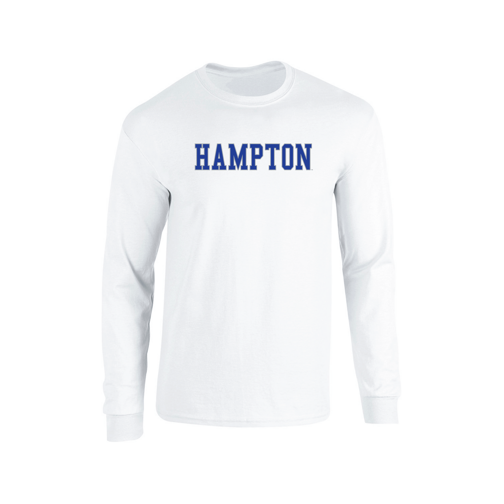 Hampton University Pirates Block Adult Long Sleeve T-Shirt