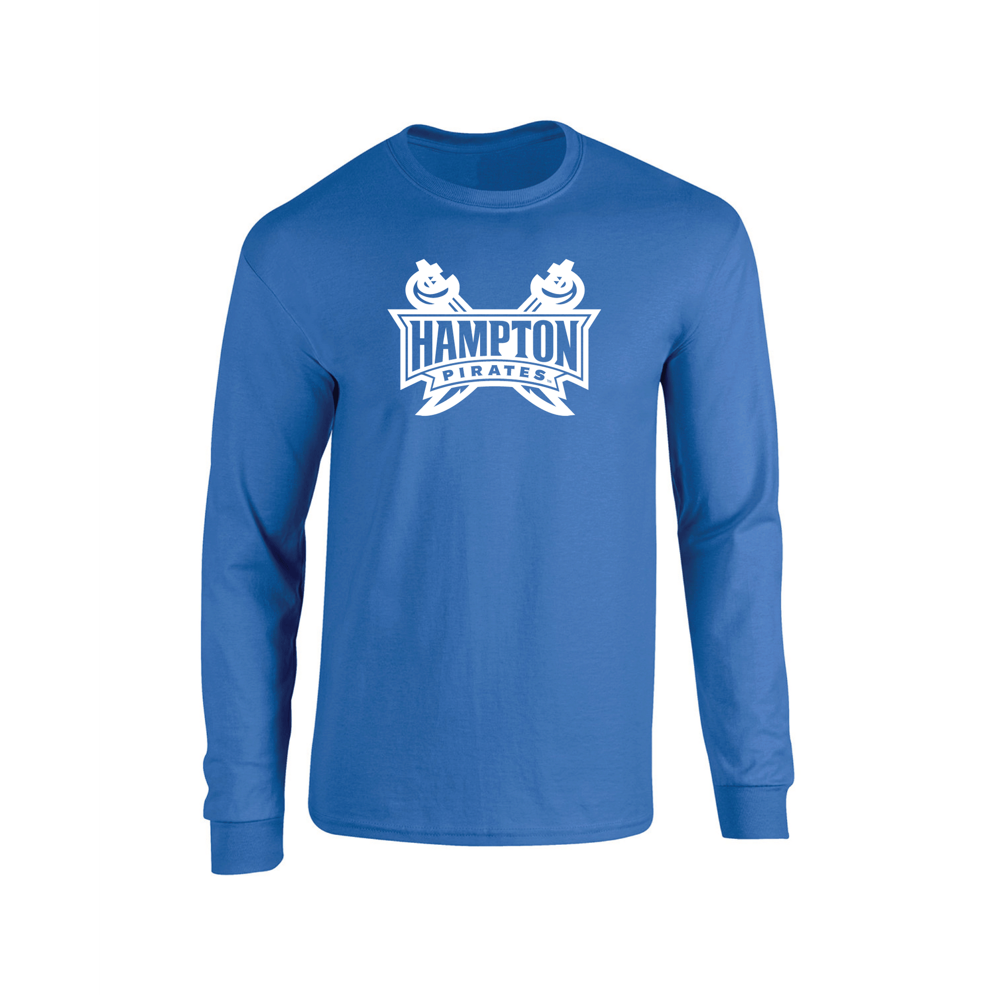 Hampton University Pirates Jumbo Logo Adult Long Sleeve T-Shirt