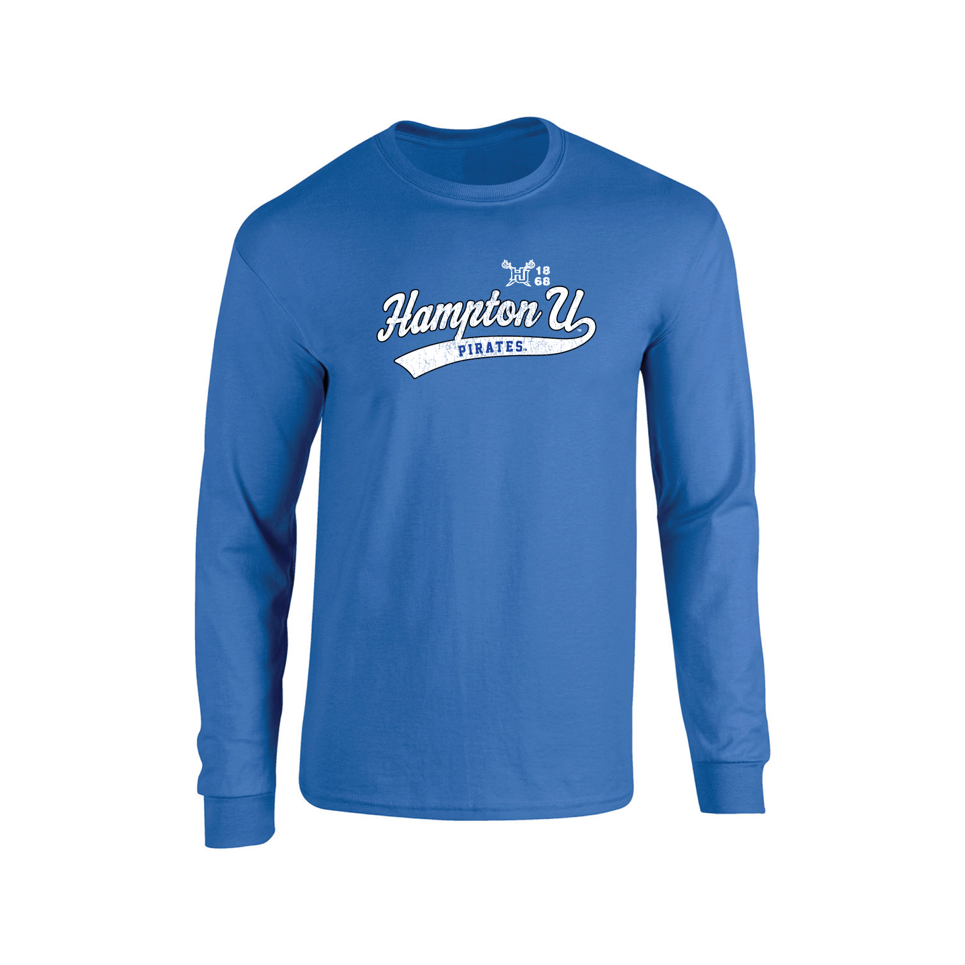 Hampton University Pirates Old School Adult Long Sleeve T-Shirt