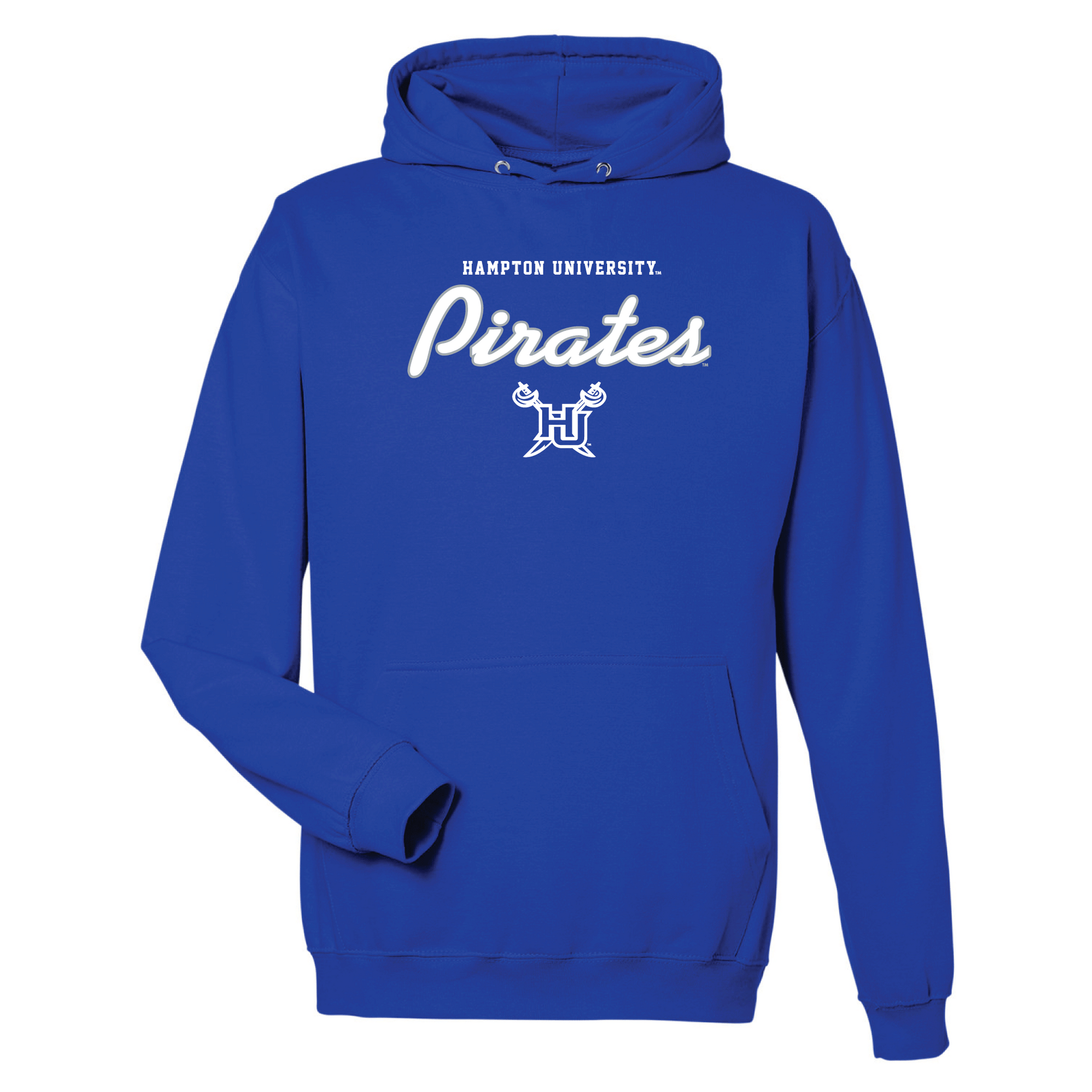 Hampton University Pirates Machine Script Hooded Sweatshirt