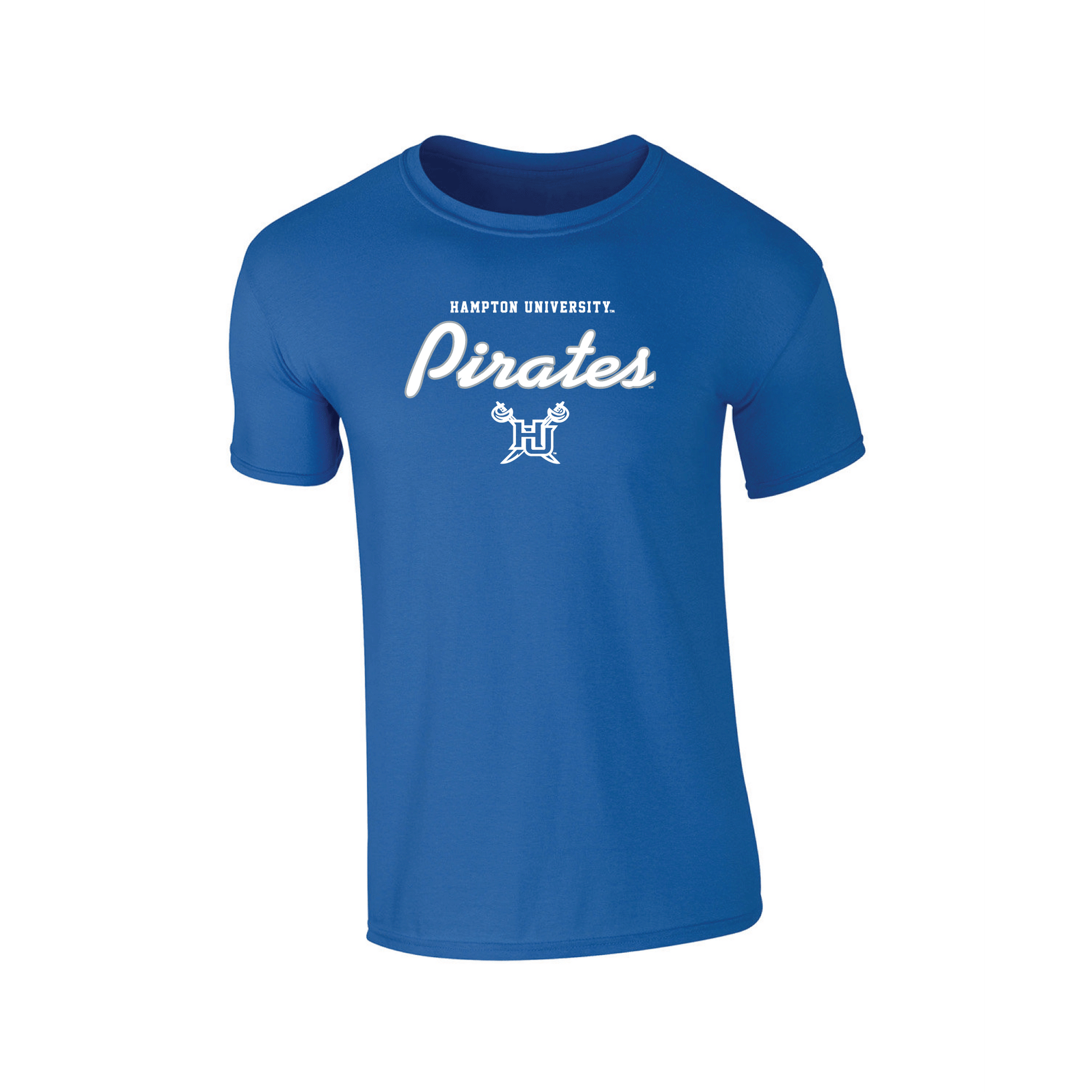 Hampton University Pirates Machine Script Adult T-Shirt