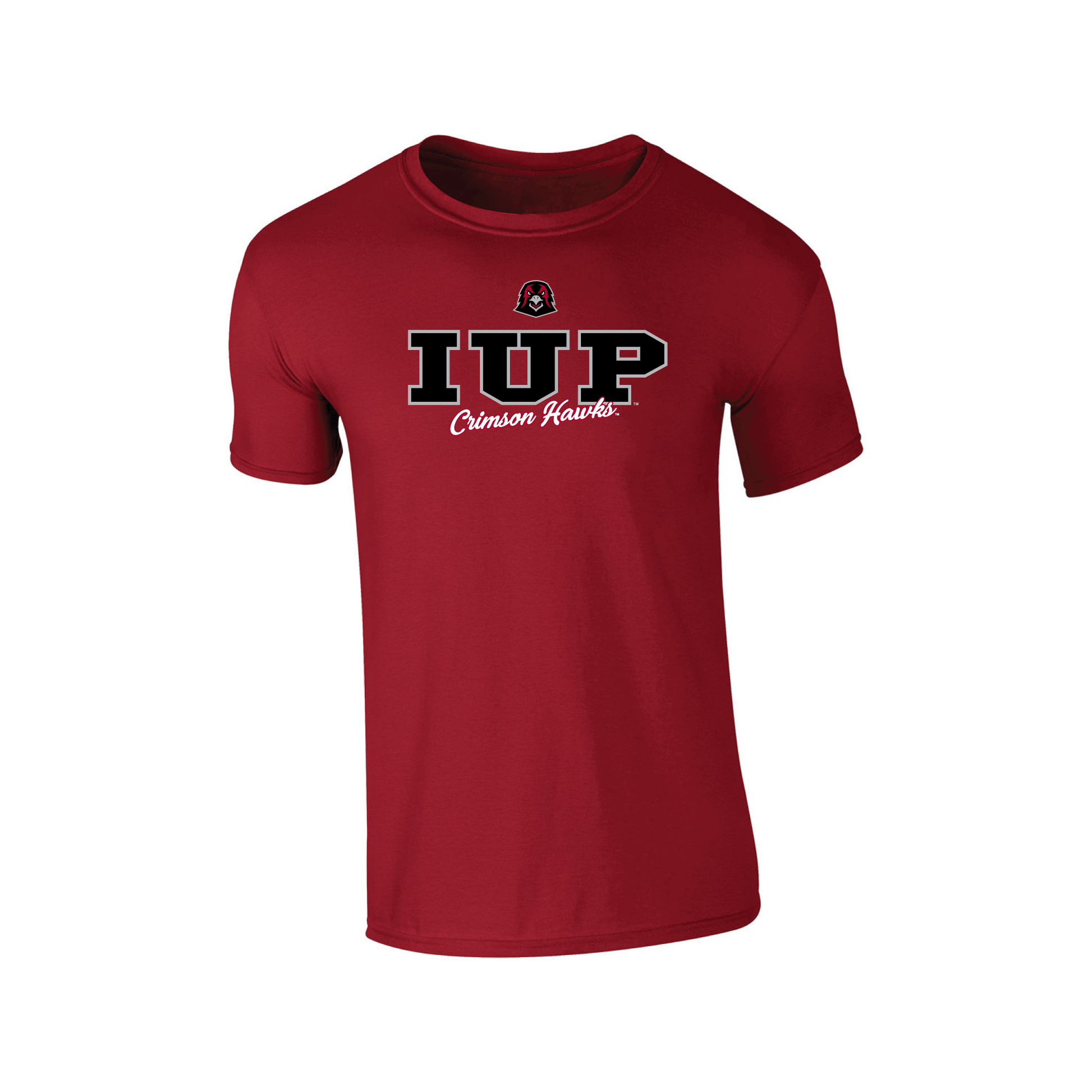 Indiana University of Pennsylvania Crimson Hawks Campus Script Adult T-Shirt