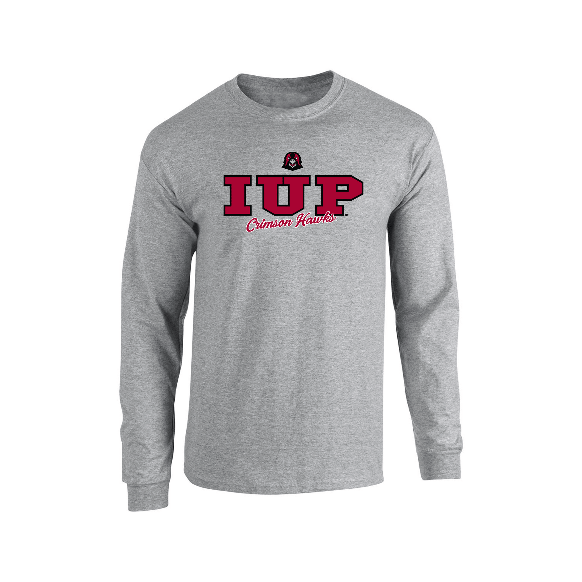 Indiana University of Pennsylvania Crimson Hawks Campus Script Adult Long Sleeve T-Shirt