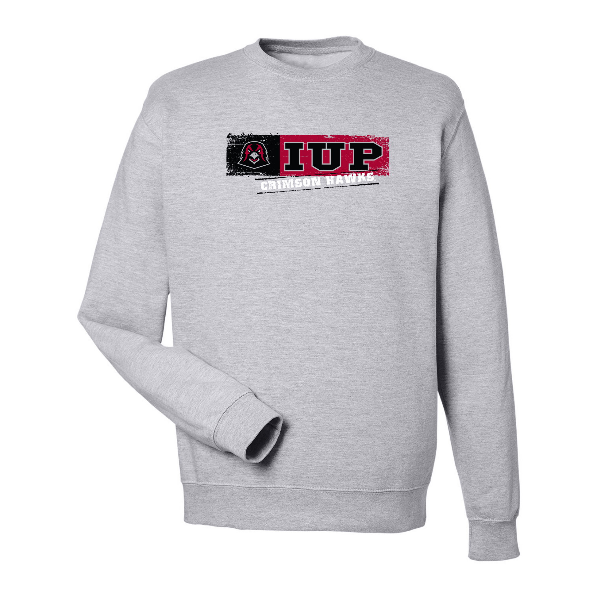 Indiana University of Pennsylvania Crimson Hawks Sticker Crewneck Sweatshirt
