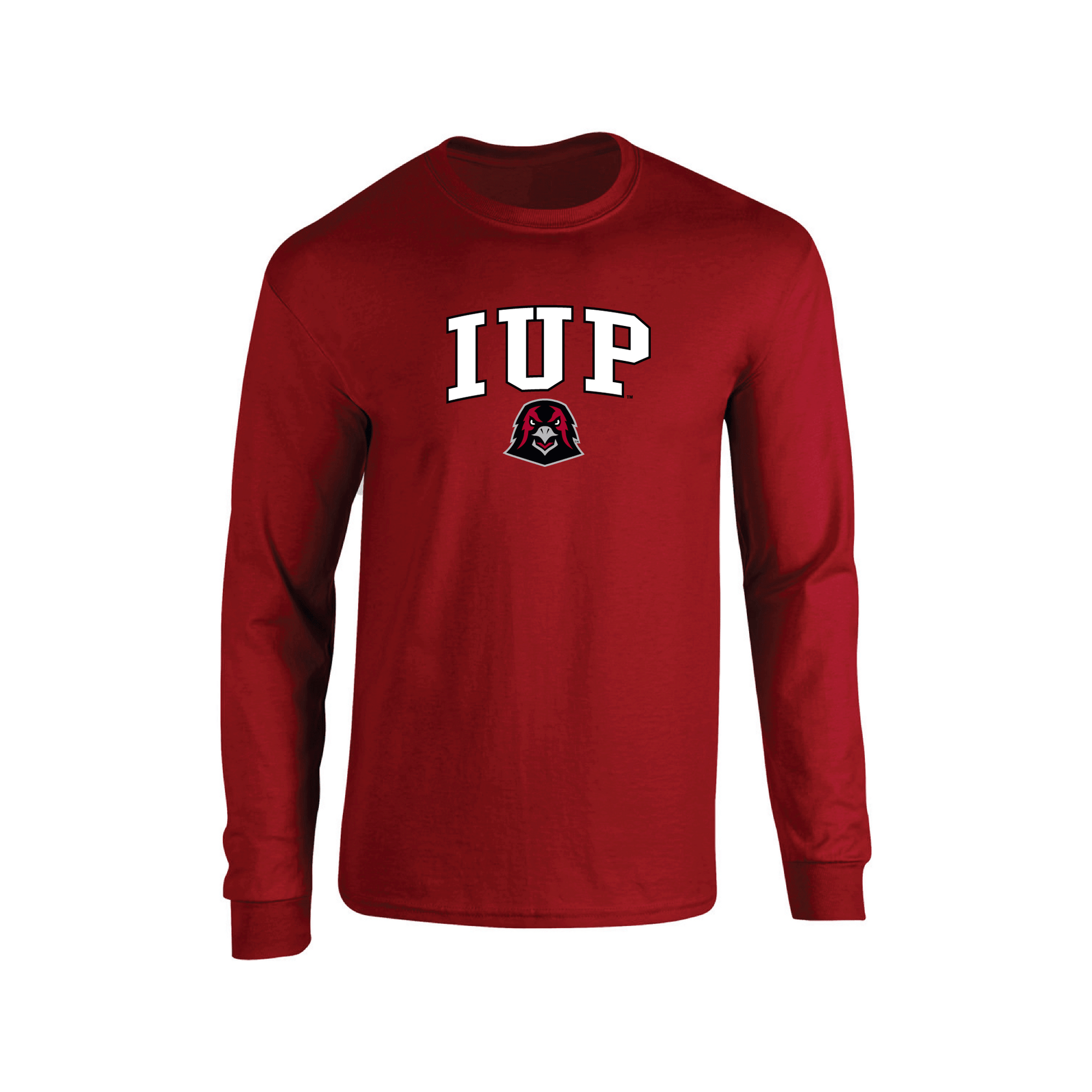 Indiana University of Pennsylvania Crimson Hawks Jumbo Arch Adult Long Sleeve T-Shirt