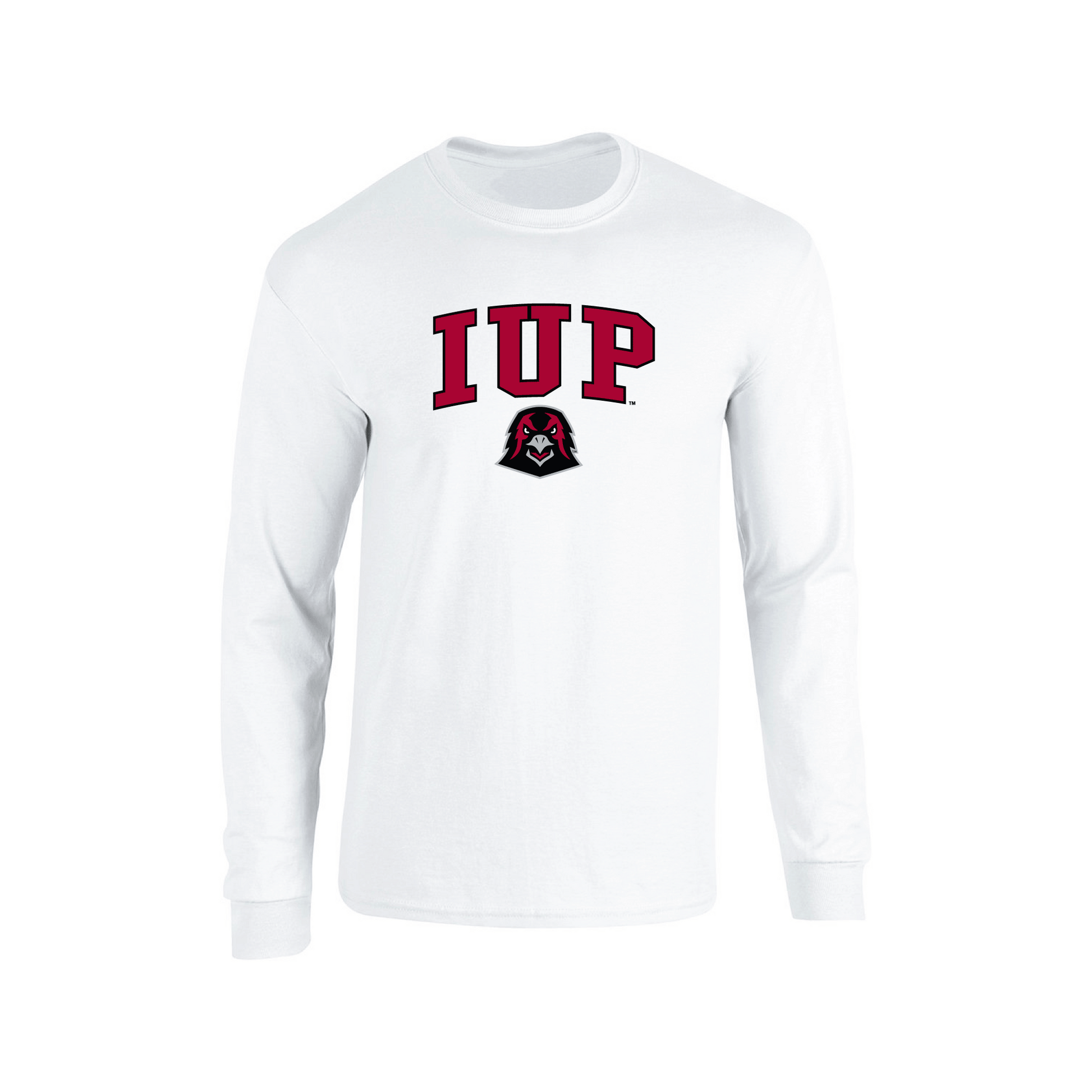 Indiana University of Pennsylvania Crimson Hawks Jumbo Arch Adult Long Sleeve T-Shirt