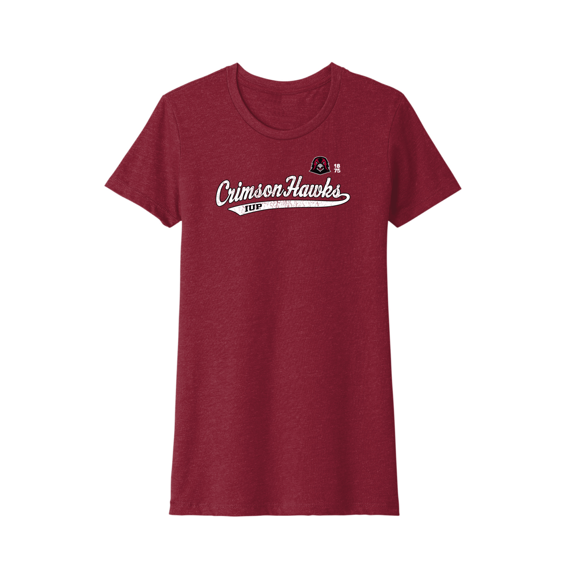 Indiana University of Pennsylvania Crimson Hawks Old School Womens T-Shirt