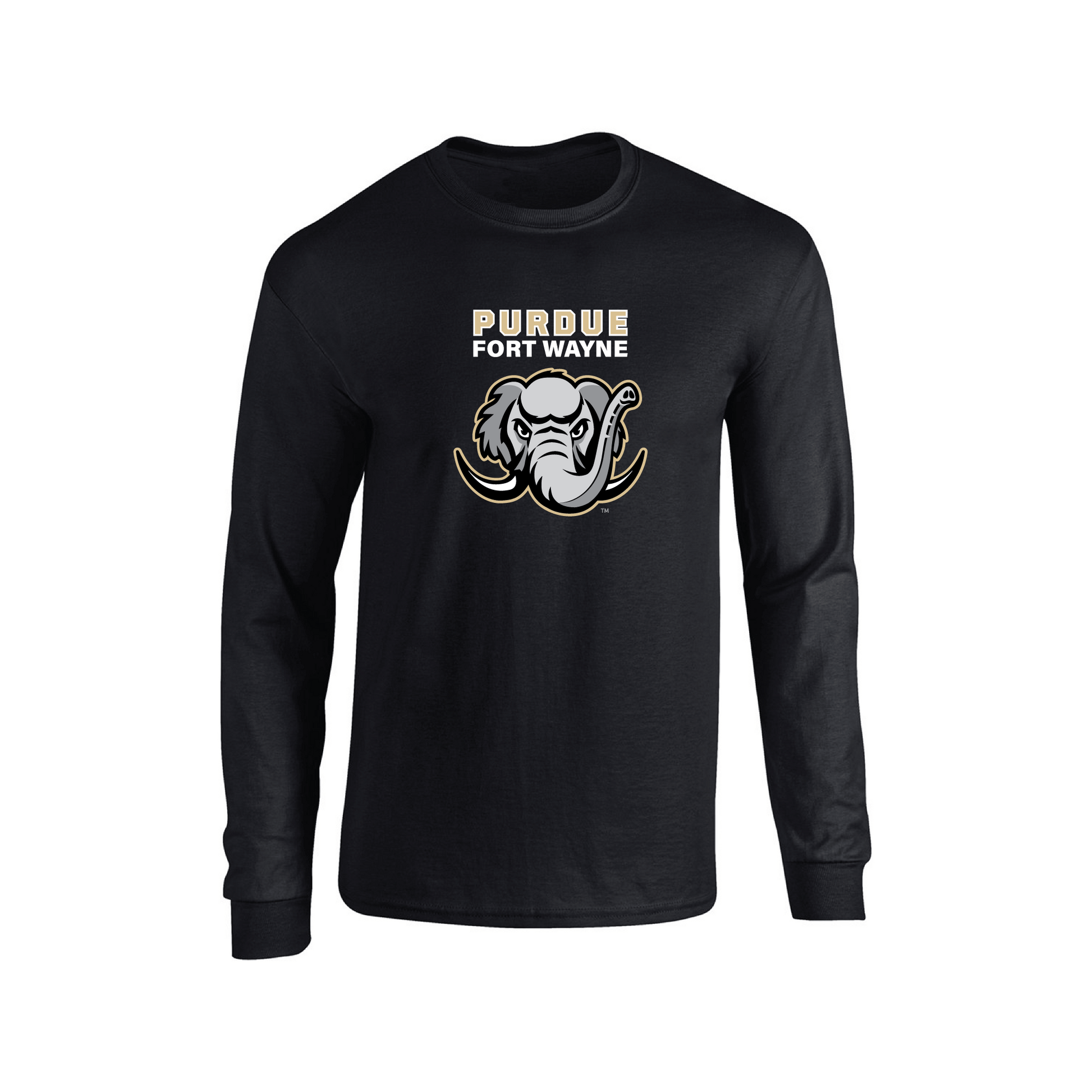 Purdue University Fort Wayne Mastodons Jumbo Logo Adult Long Sleeve T-Shirt