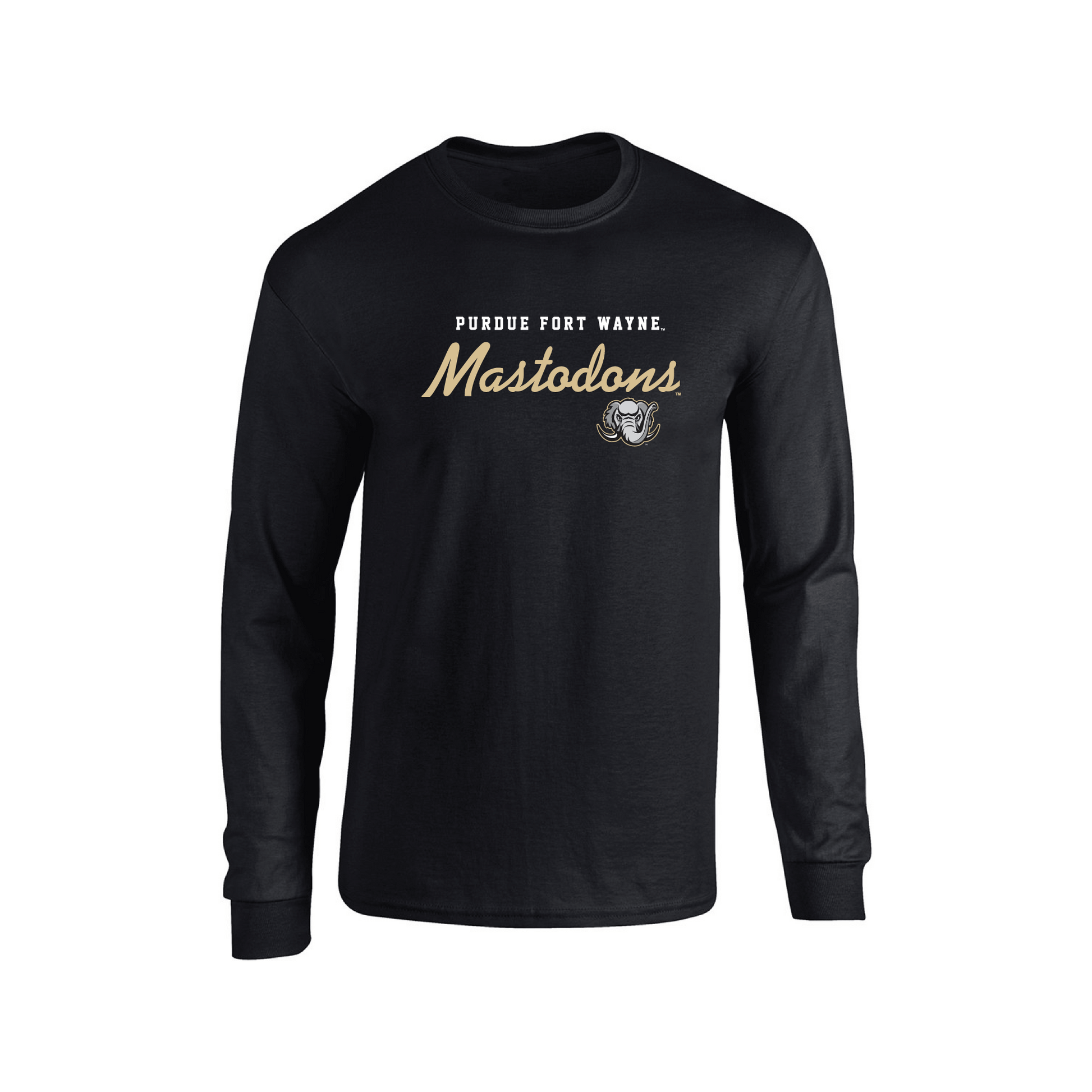 Purdue University Fort Wayne Mastodons Machine Script Adult Long Sleeve T-Shirt