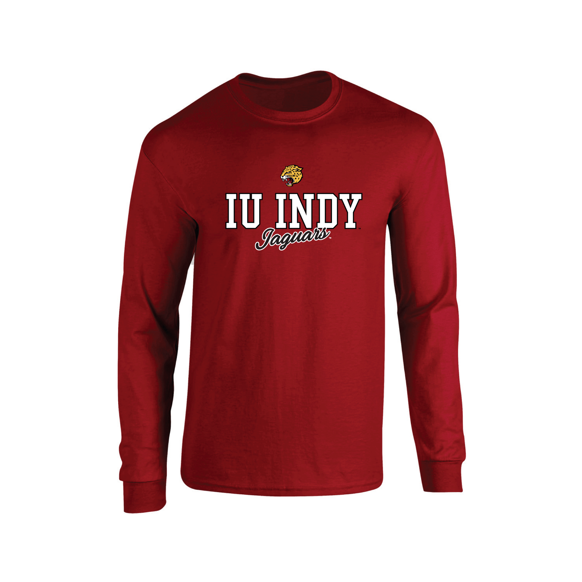 Indiana University Indianapolis Jaguars Campus Script Adult Long Sleeve T-Shirt