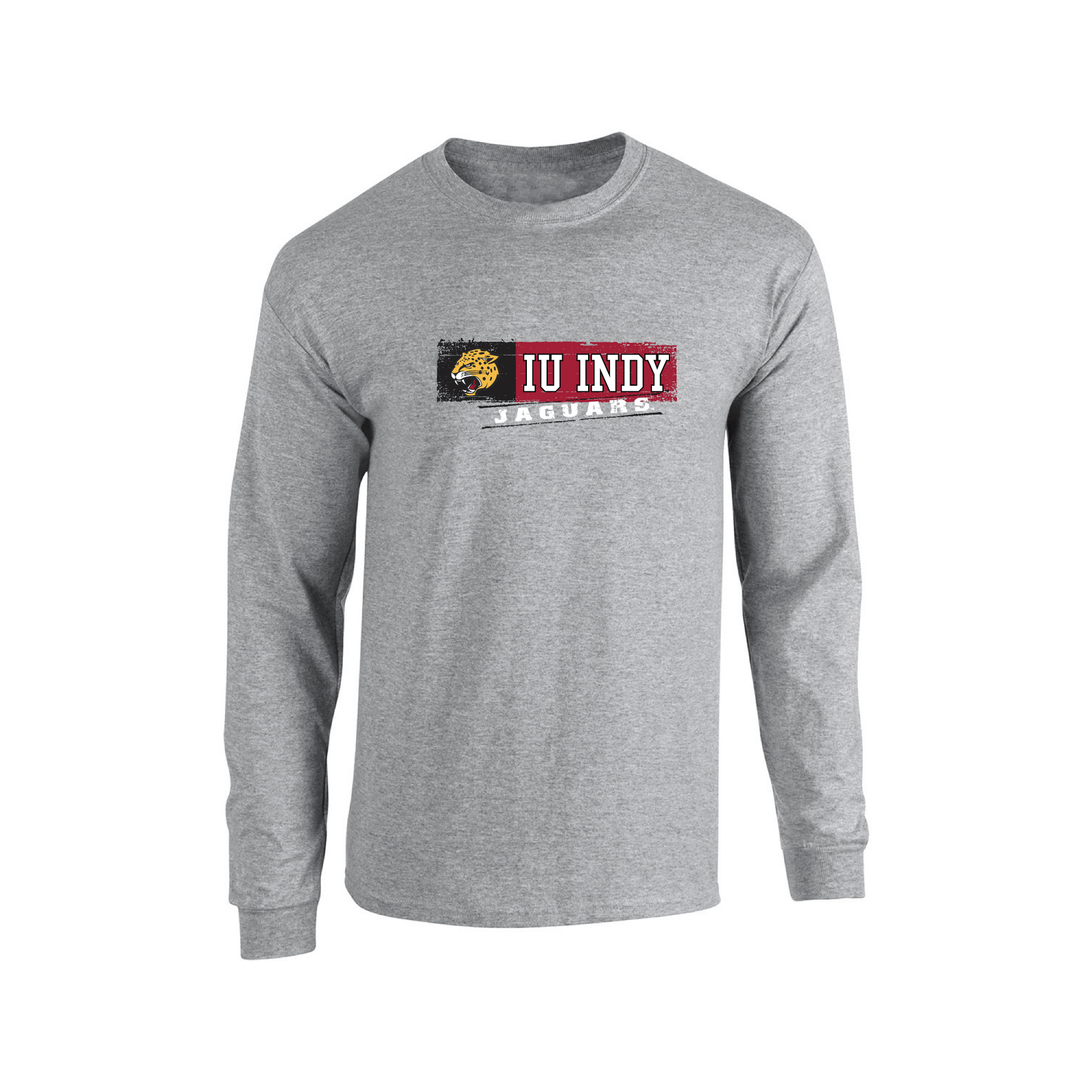 Indiana University Indianapolis Jaguars Sticker Adult Long Sleeve T-Shirt