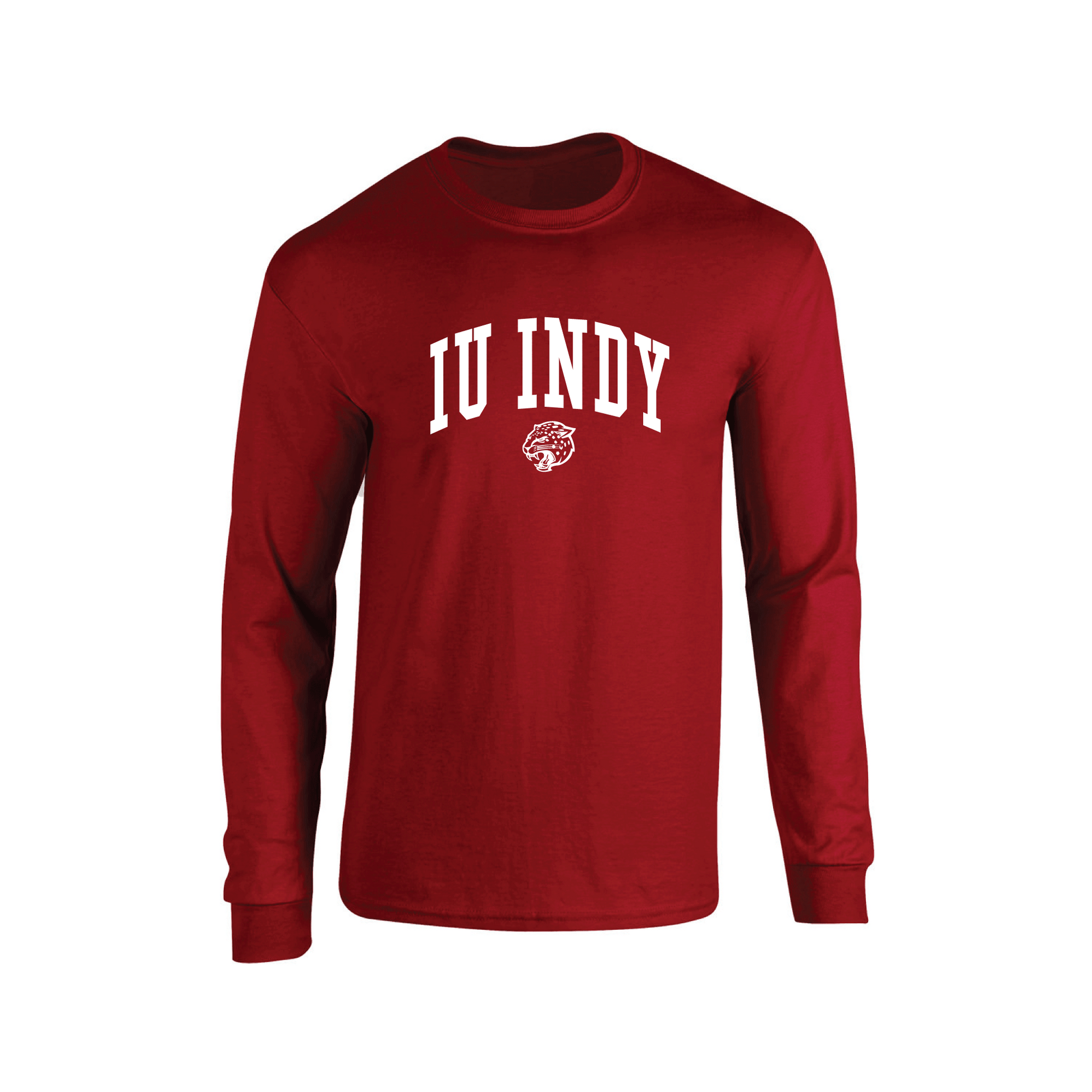 Indiana University Indianapolis Jaguars Jumbo Arch Adult Long Sleeve T-Shirt