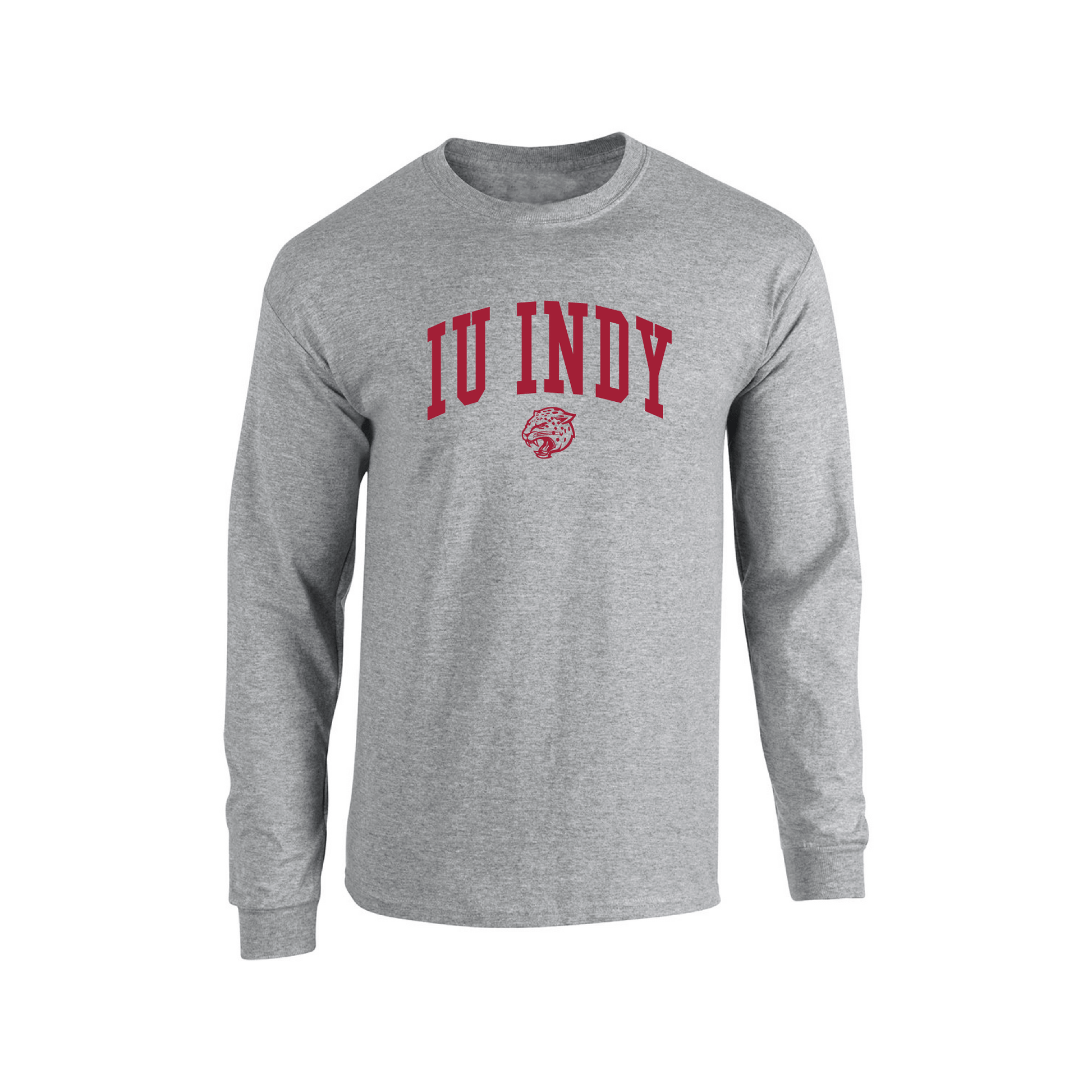 Indiana University Indianapolis Jaguars Jumbo Arch Adult Long Sleeve T-Shirt