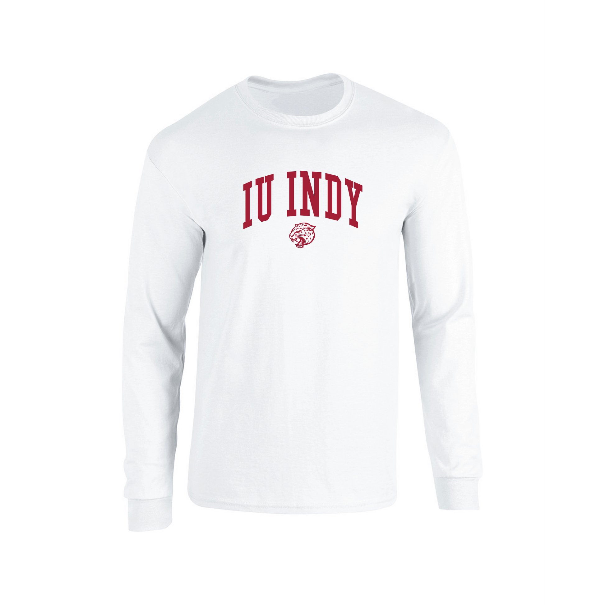 Indiana University Indianapolis Jaguars Jumbo Arch Adult Long Sleeve T-Shirt