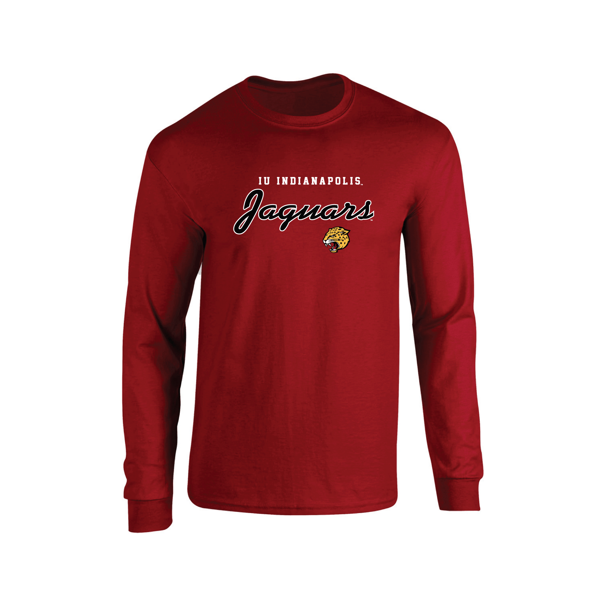 Indiana University Indianapolis Jaguars Machine Script Adult Long Sleeve T-Shirt