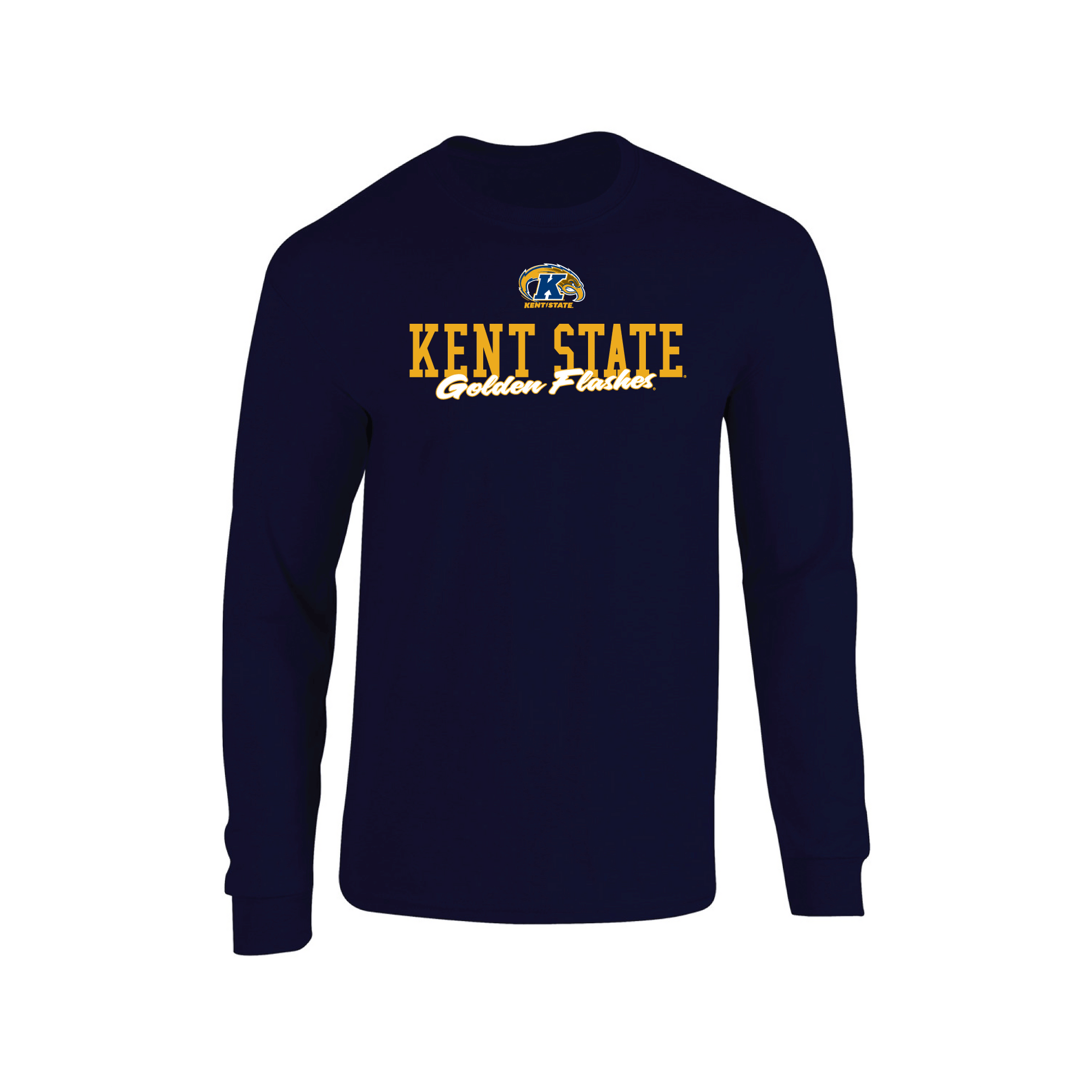 Kent State University Golden Flashes Campus Script Adult Long Sleeve T-Shirt
