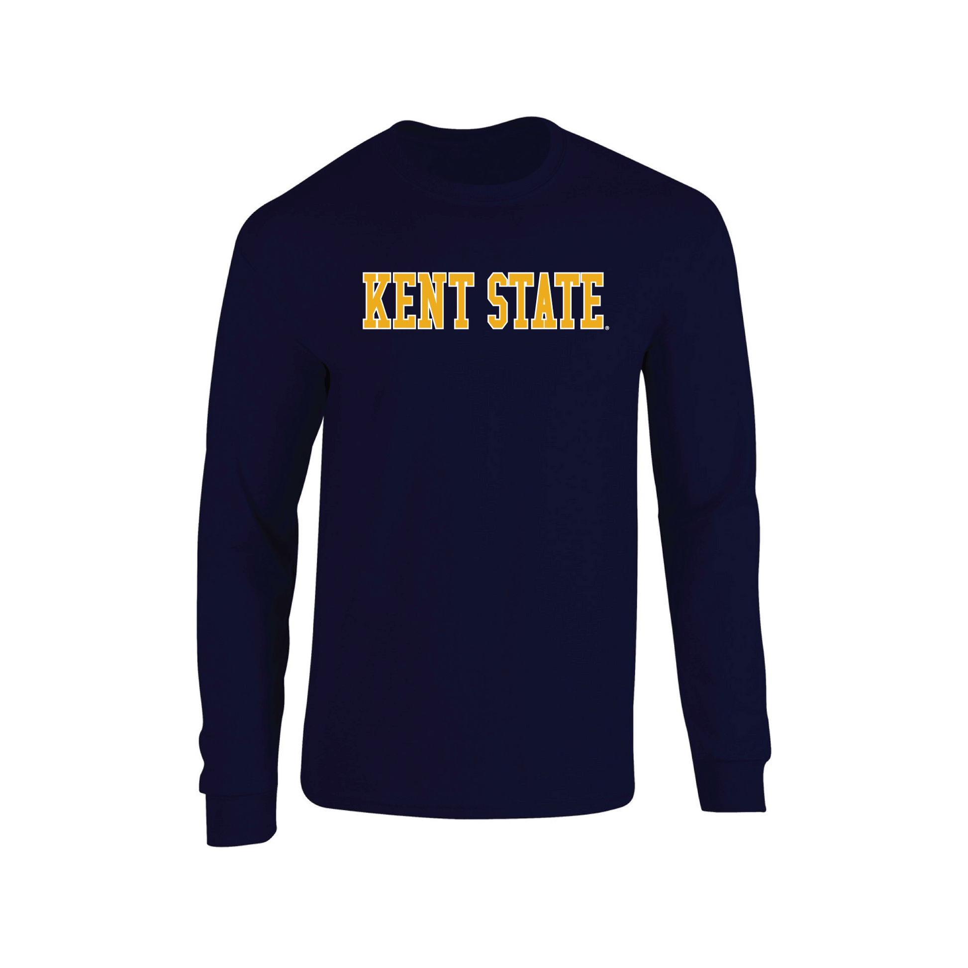 Kent State University Golden Flashes Block Adult Long Sleeve T-Shirt