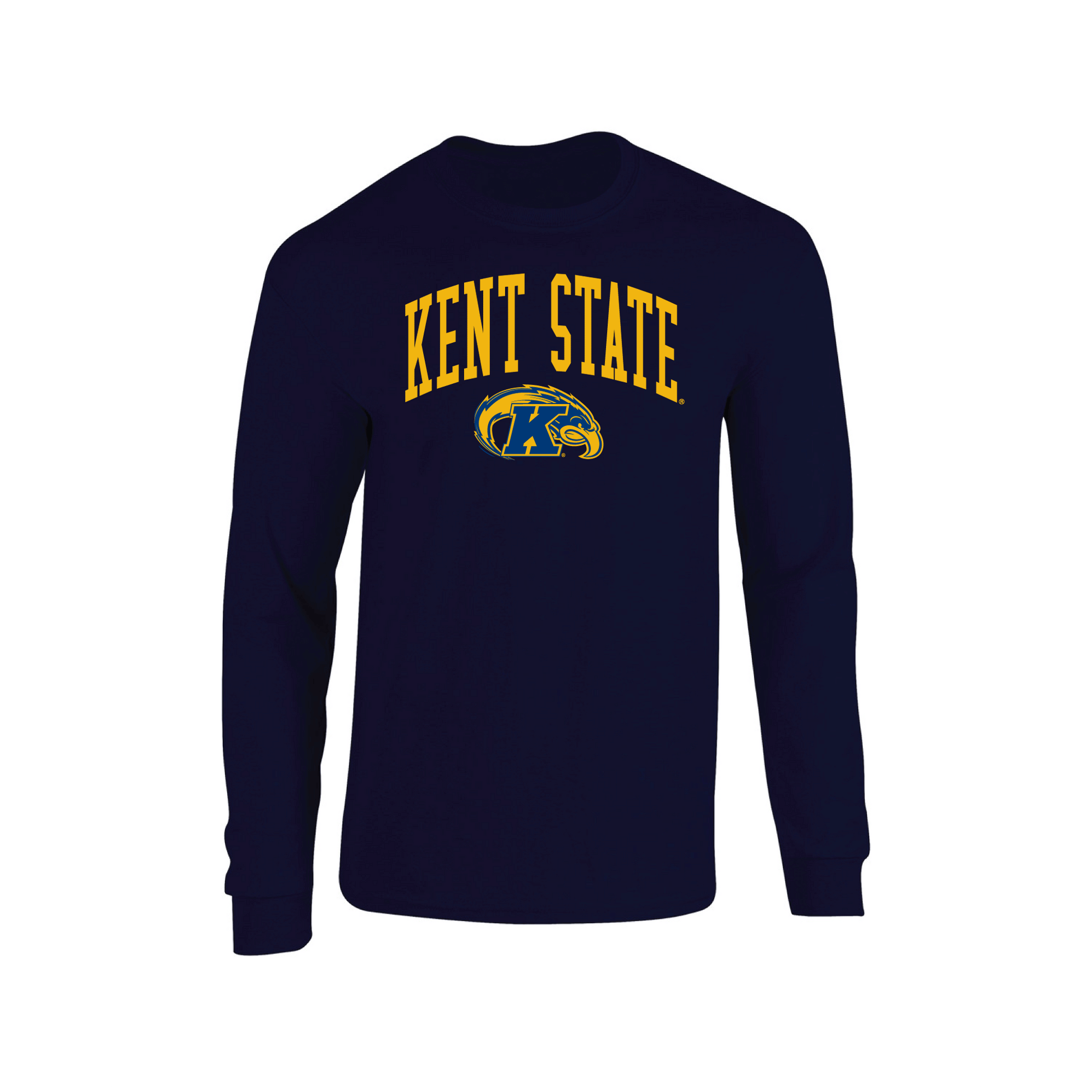 Kent State University Golden Flashes Jumbo Arch Adult Long Sleeve T-Shirt