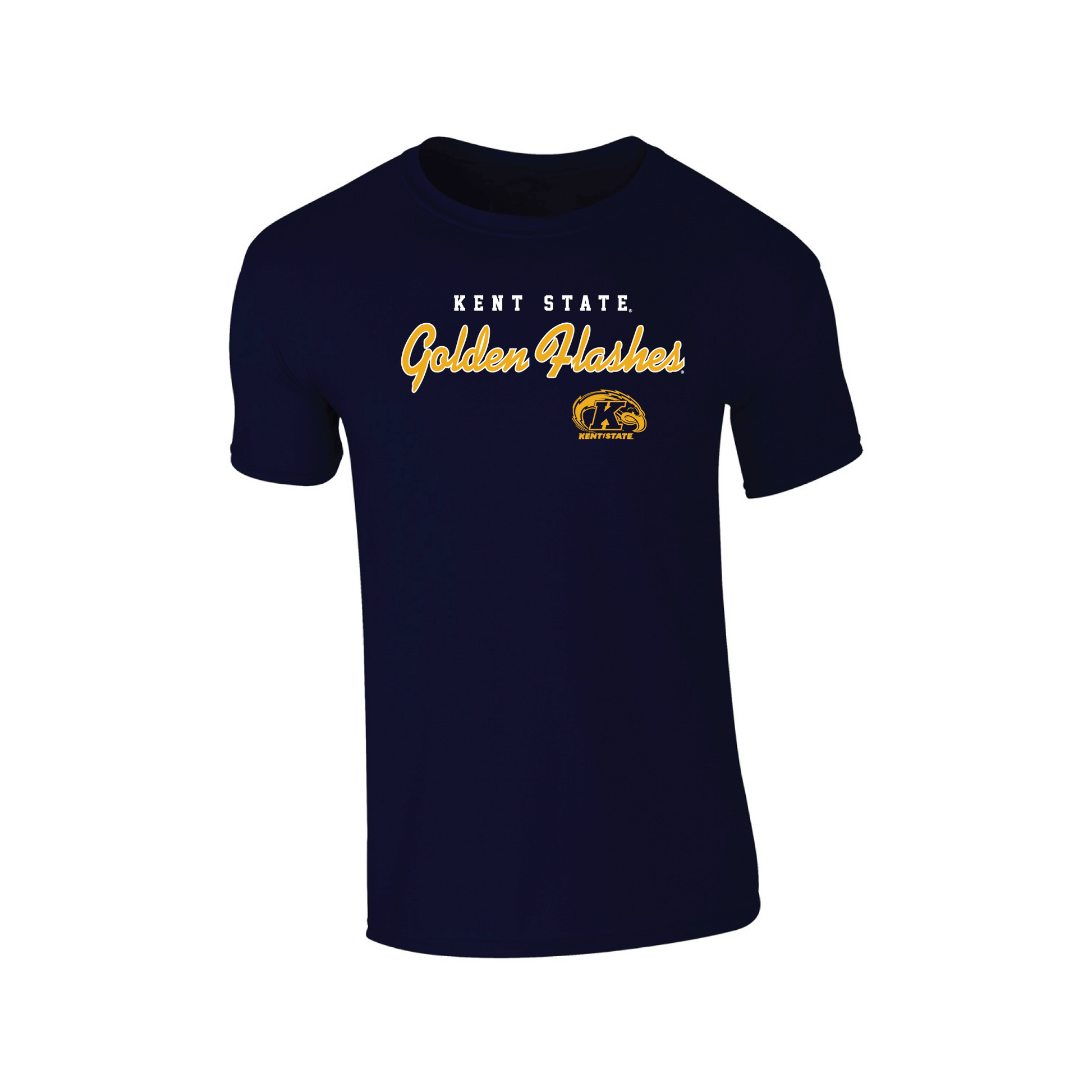 Kent State University Golden Flashes Machine Script Adult T-Shirt