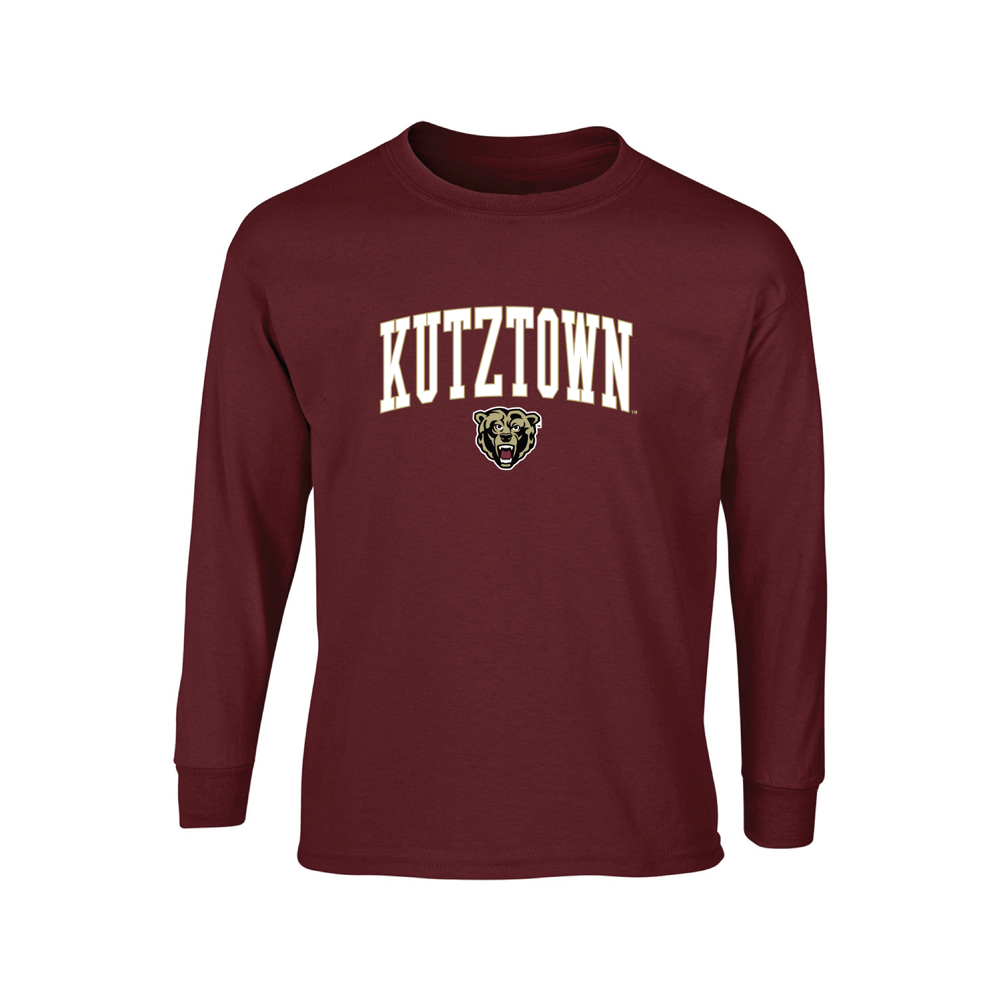 Kutztown University Golden Bears Jumbo Arch Adult Long Sleeve T-Shirt