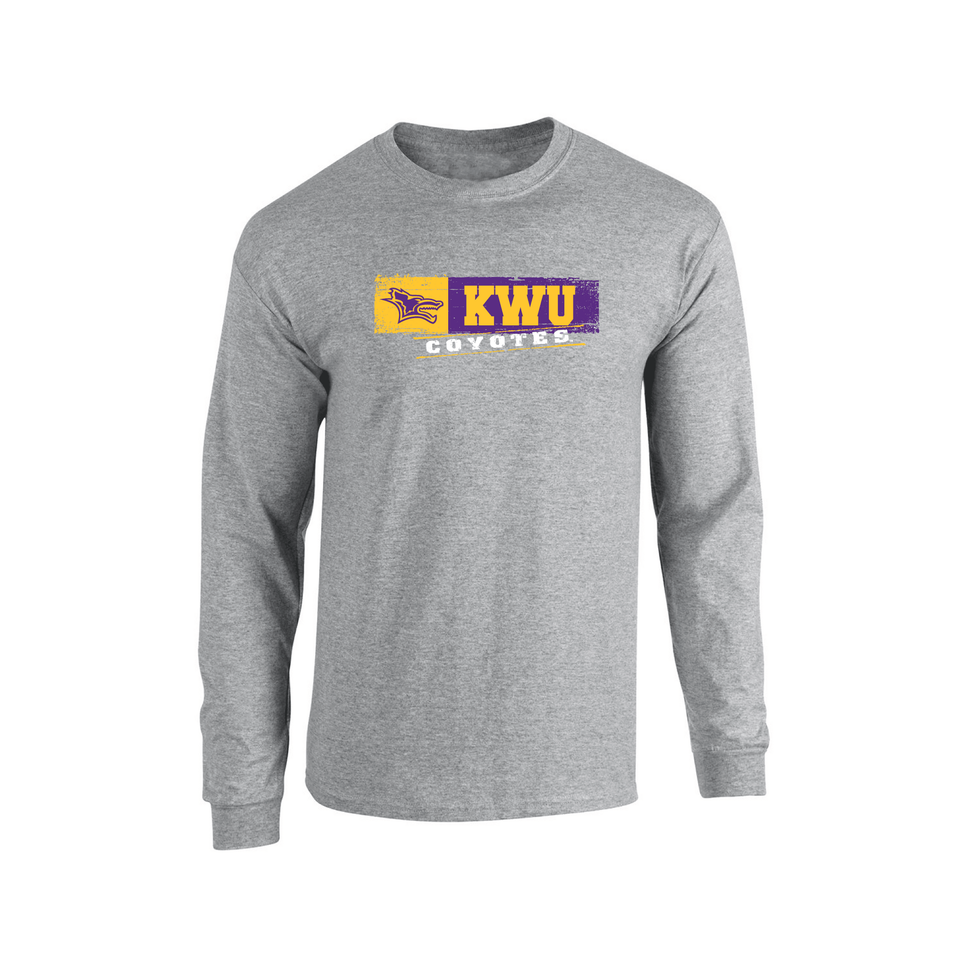 Kansas Wesleyan University Coyotes Sticker Adult Long Sleeve T-Shirt