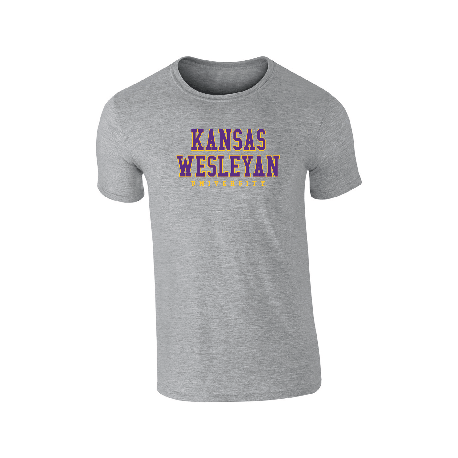 Kansas Wesleyan University Coyotes Block Adult T-Shirt