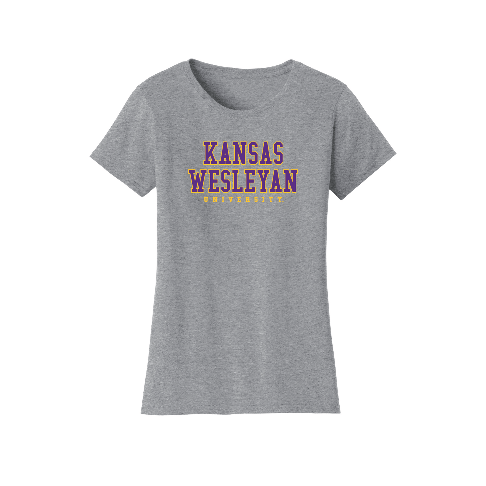 Kansas Wesleyan University Coyotes Block Womens T-Shirt