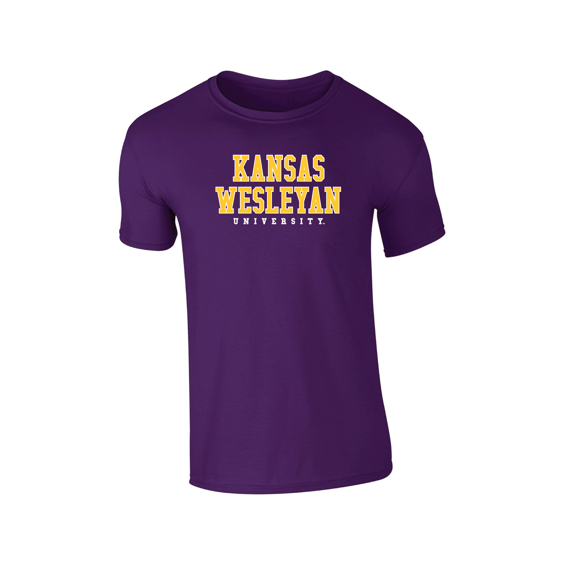 Kansas Wesleyan University Coyotes Block Adult T-Shirt