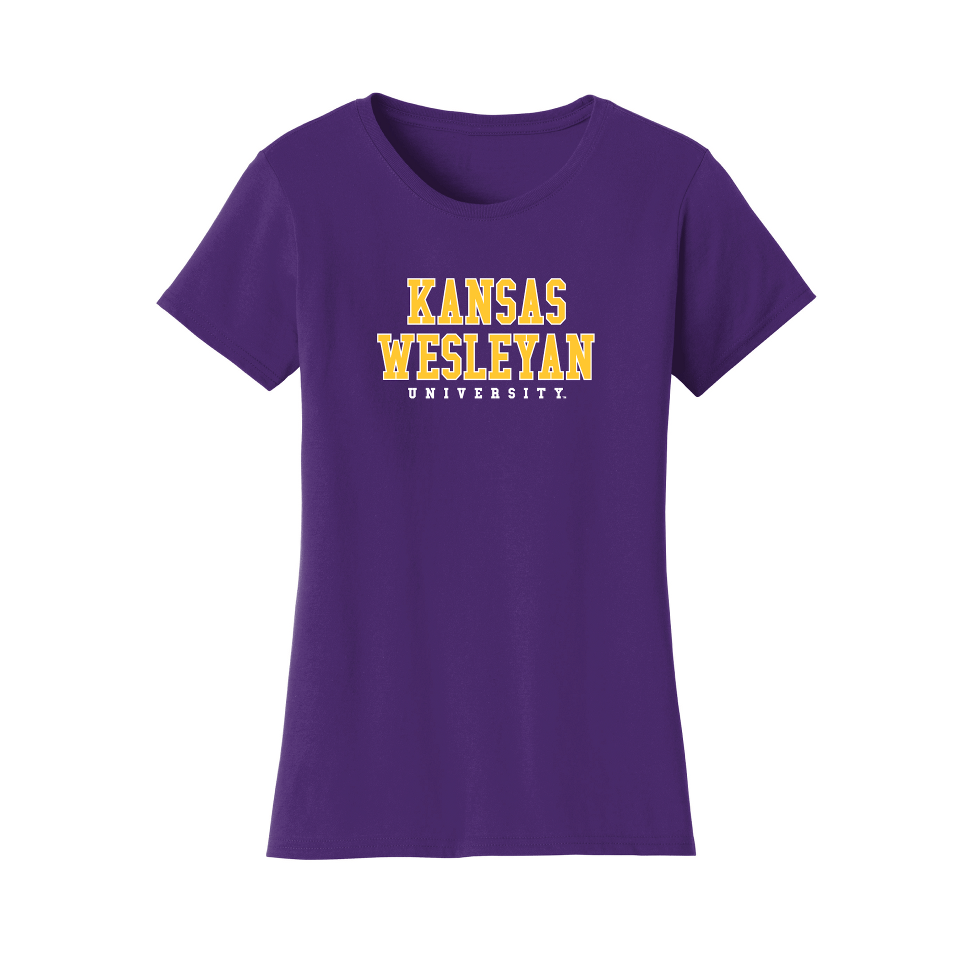 Kansas Wesleyan University Coyotes Block Womens T-Shirt