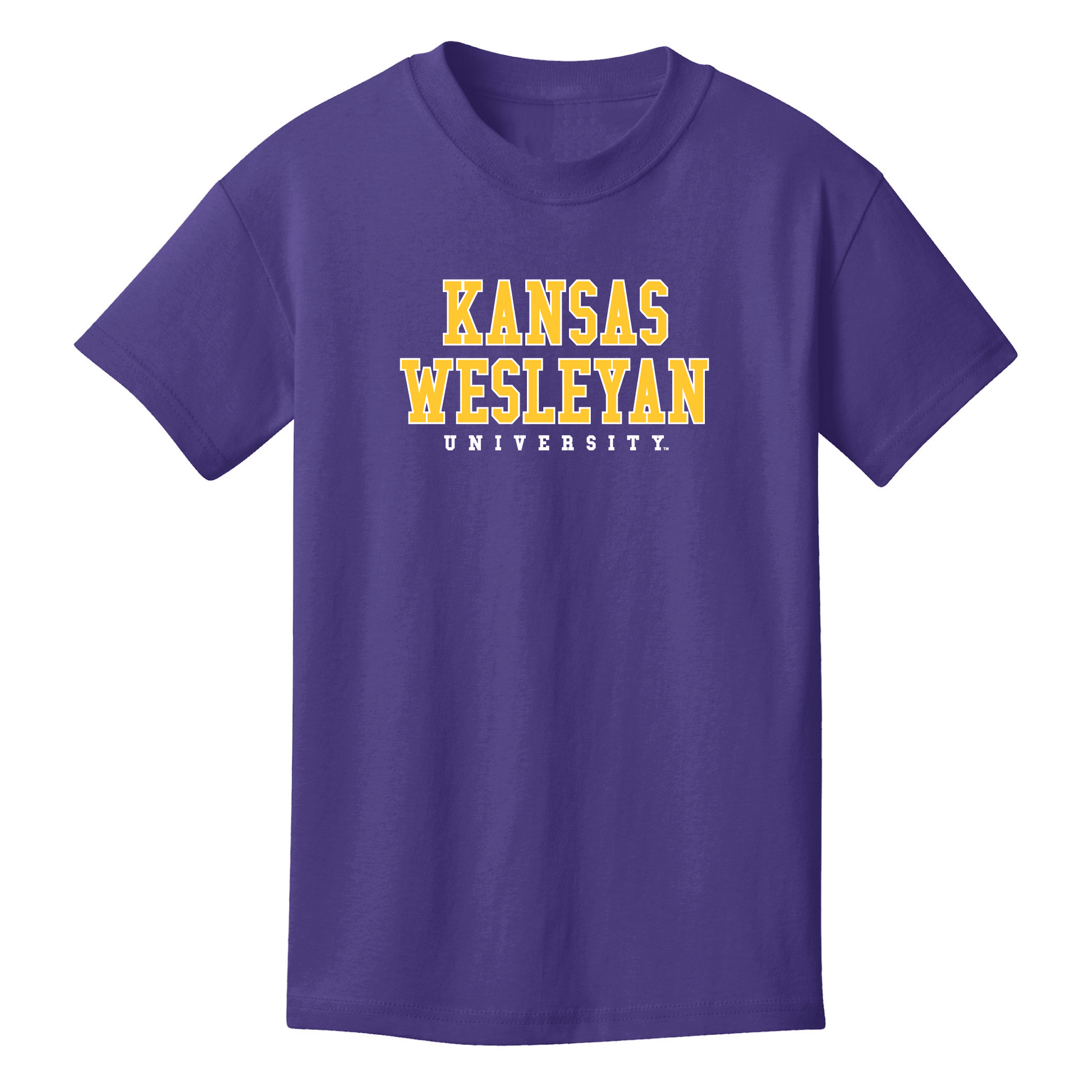 Kansas Wesleyan University Coyotes Block Youth T-Shirt