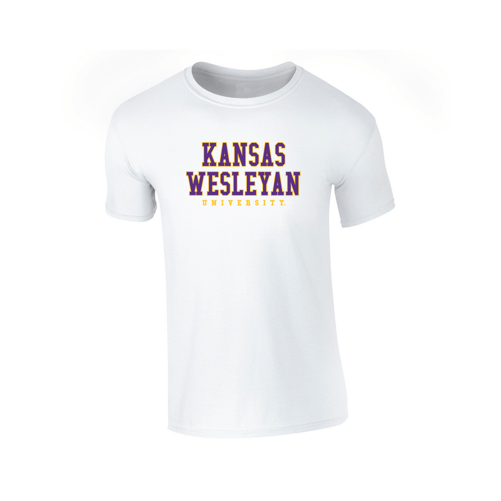 Kansas Wesleyan University Coyotes Block Adult T-Shirt