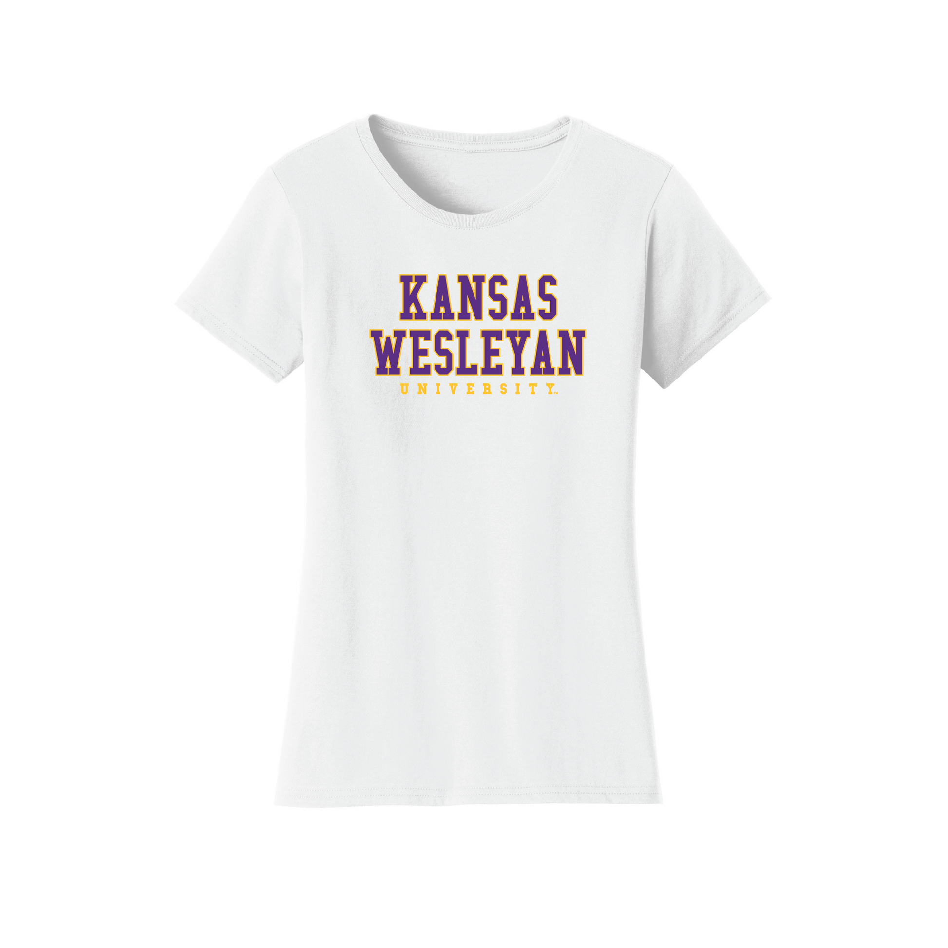 Kansas Wesleyan University Coyotes Block Womens T-Shirt