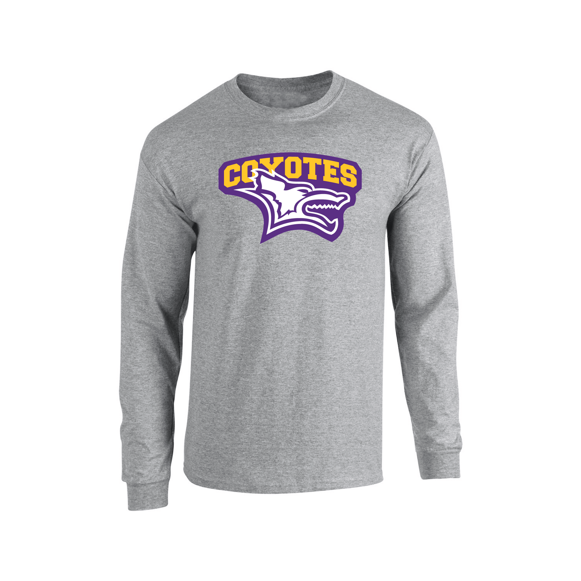 Kansas Wesleyan University Coyotes Jumbo Logo Adult Long Sleeve T-Shirt